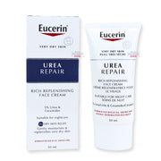 EUCERIN UREA REPAIR 50ML RICH REPLENISHING FACE CREAM: El Poderoso Hidratante Popular para una Piel Suave y Renovada