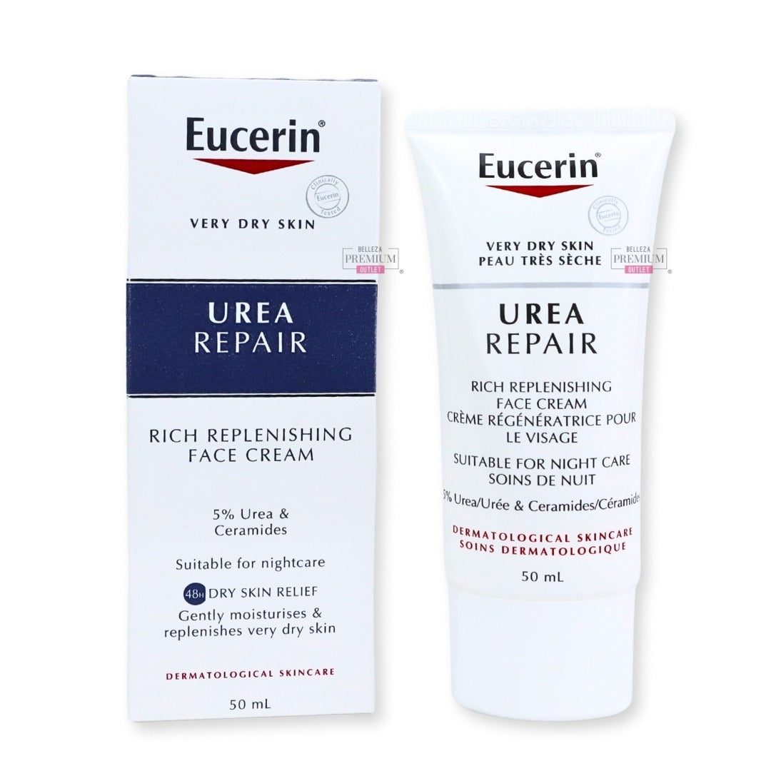 EUCERIN UREA REPAIR 50ML RICH REPLENISHING FACE CREAM: El Poderoso Hidratante Popular para una Piel Suave y Renovada