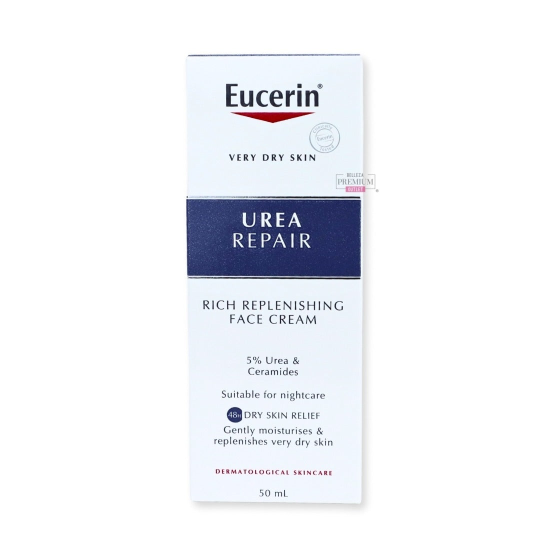 EUCERIN UREA REPAIR 50ML RICH REPLENISHING FACE CREAM: El Poderoso Hidratante Popular para una Piel Suave y Renovada