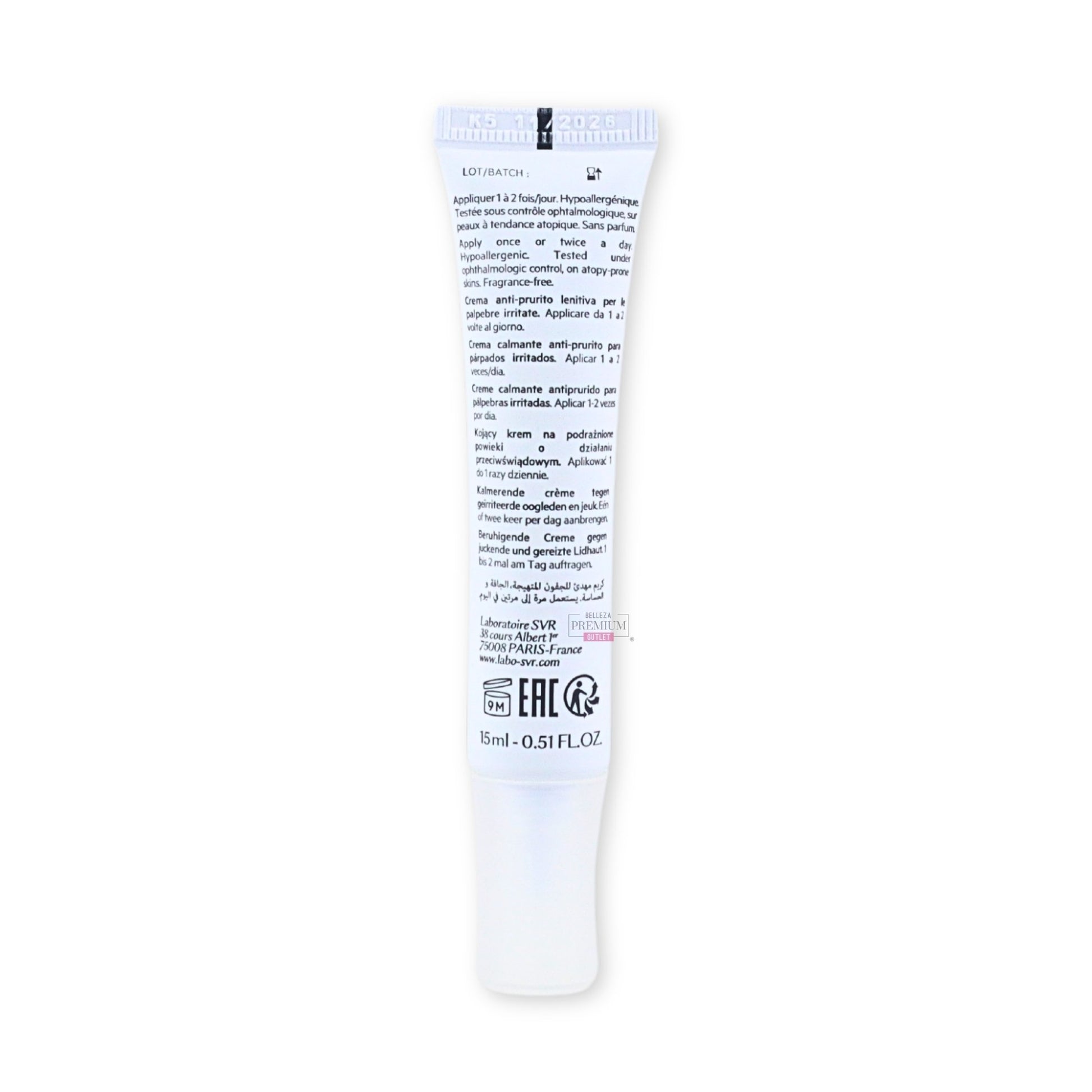 SVR Palpebral Crème 15 ml: Hidratación y Rejuvenecimiento para el Contorno de Ojos