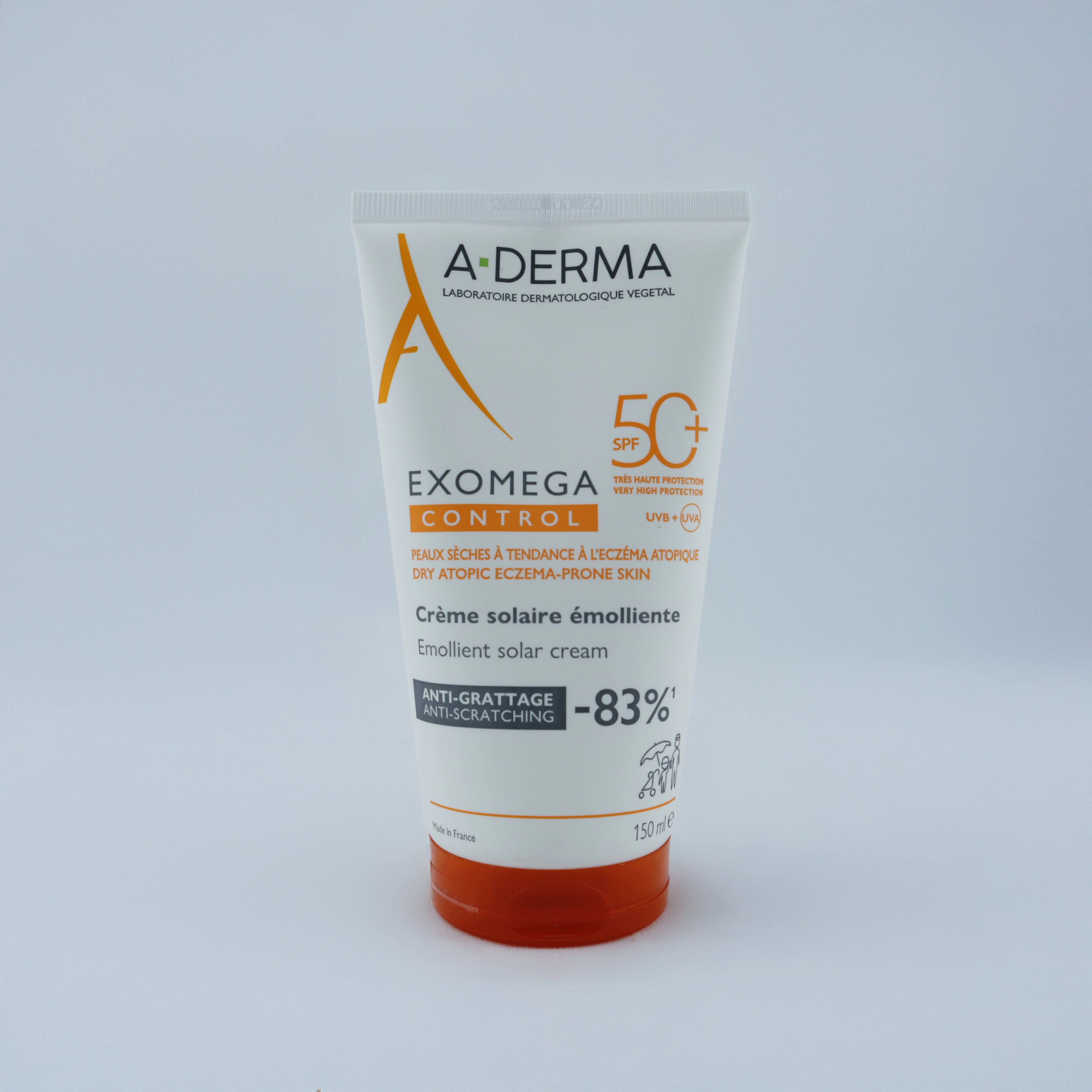 A-Derma Exomega Control Cream SPF50+ 150ml – Protección Solar y Cuidado Antipicor para Piel Atópica