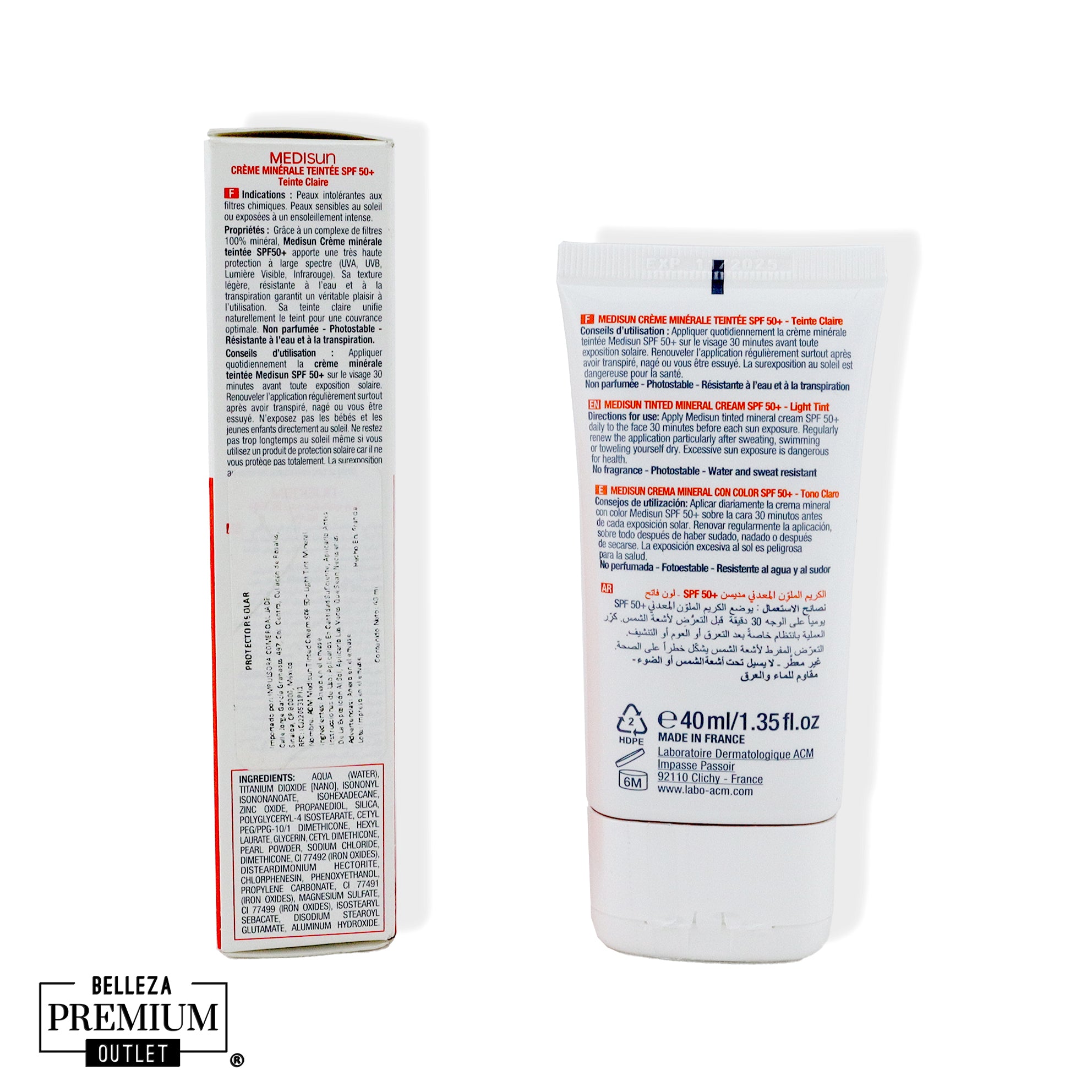 ACM Medisun Tinted Cream SPF50+ Light Tint Mineral – Protección Solar Avanzada con Color Ligero