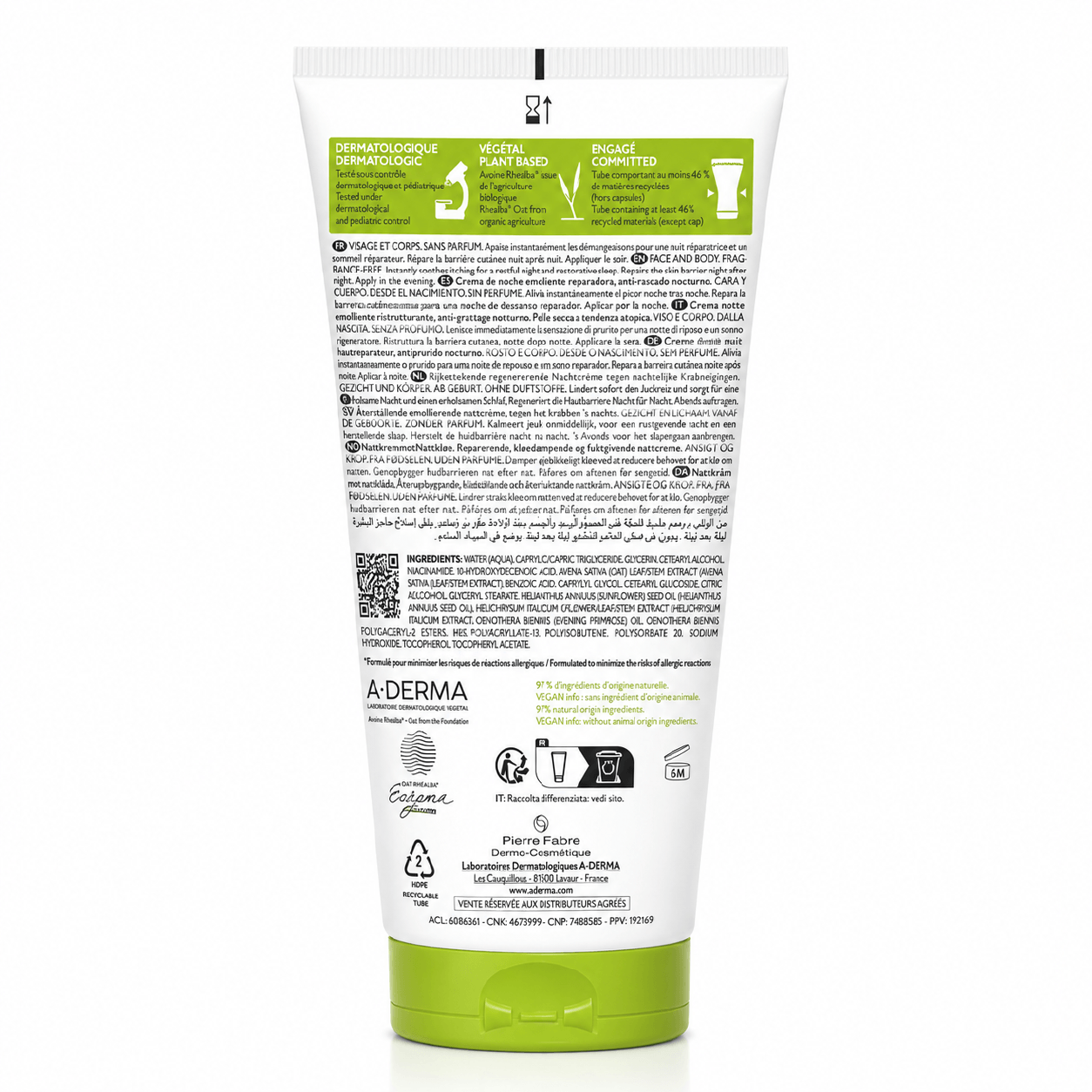 A-Derma EXOMEGA Control Crema de Noche 200ml