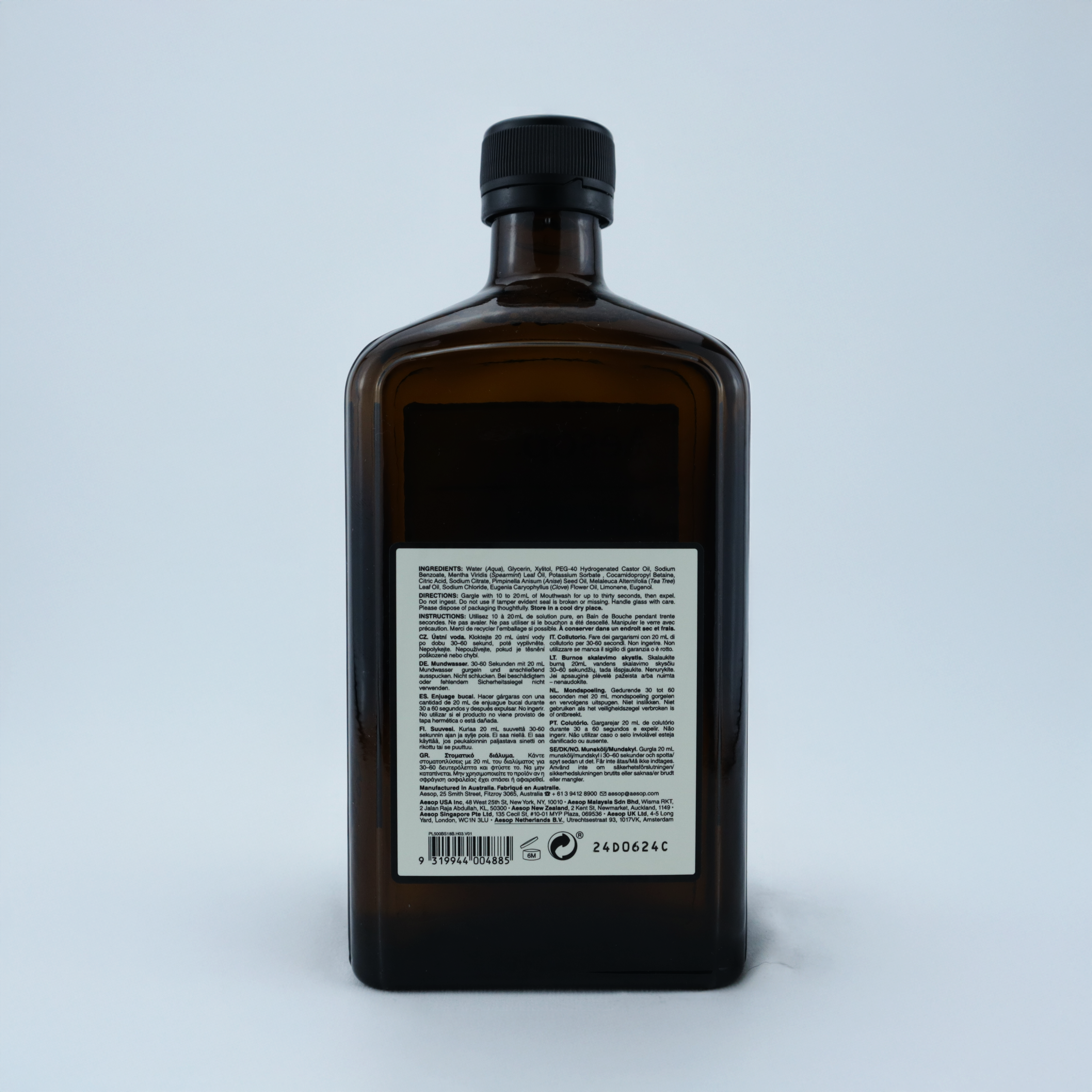 AESOP Mouthwash 500ml – Cuidado Bucal Sofisticado y Efectivo