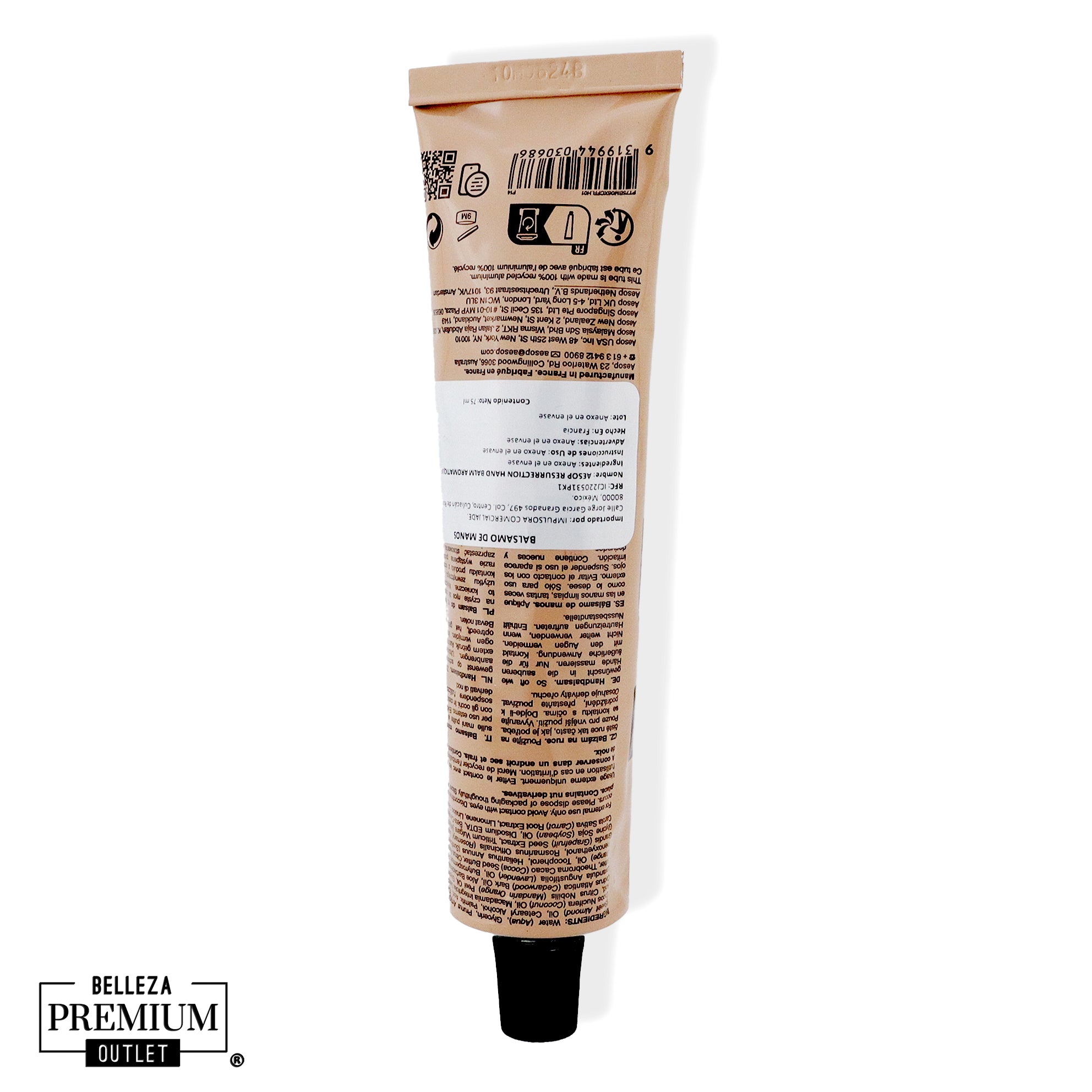 AESOP Resurrection Hand Balm 75ml Aromatique – Nutrición y Suavidad para Manos Secas