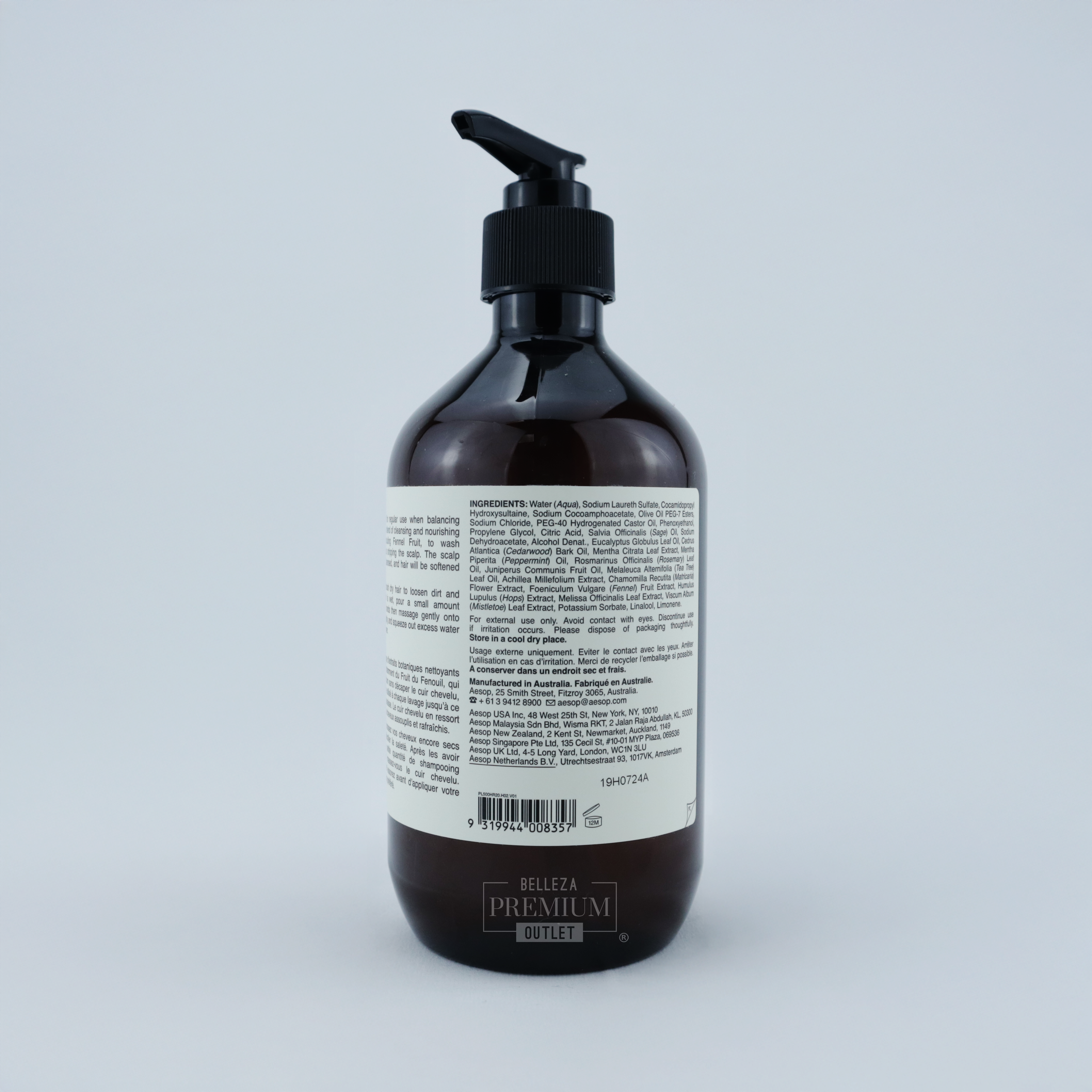 AESOP Equalising Shampoo 500ml – Equilibrio y Frescura para Cabellos Grasos