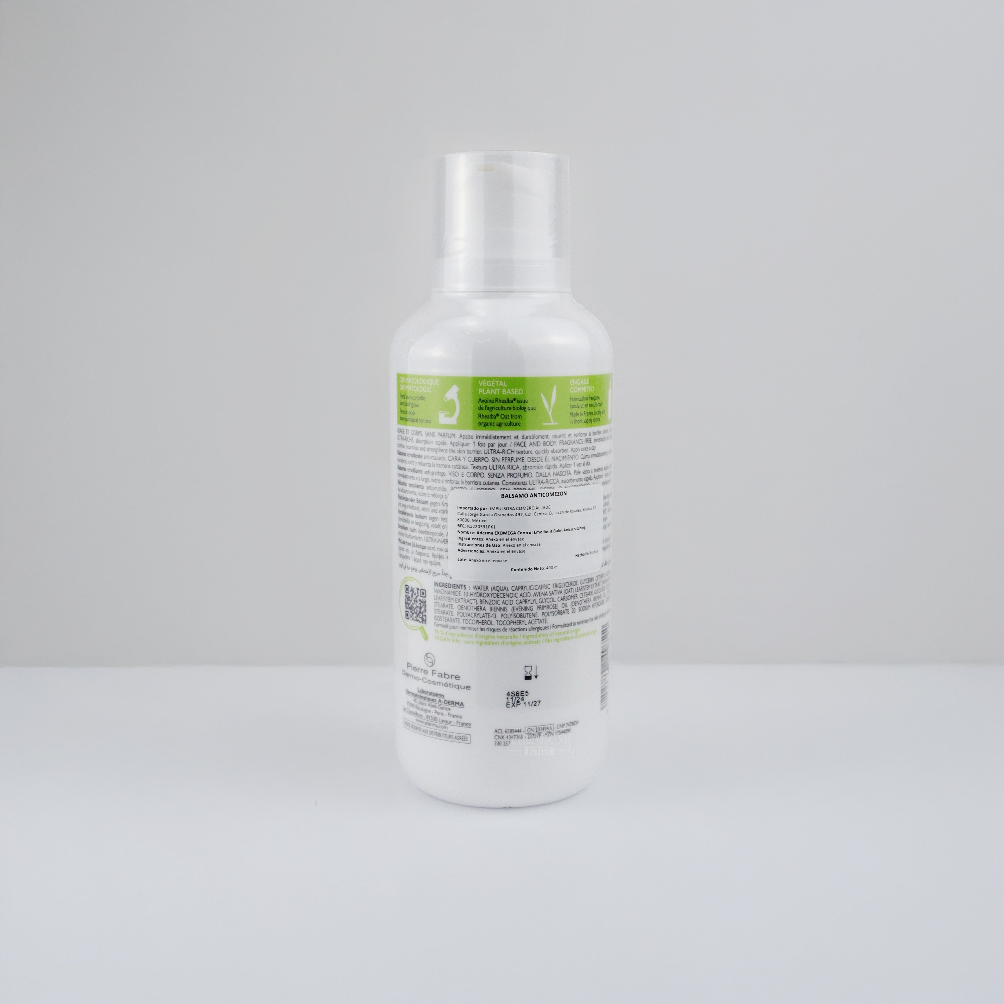 Aderma EXOMEGA Control Baume Emollient 400ml