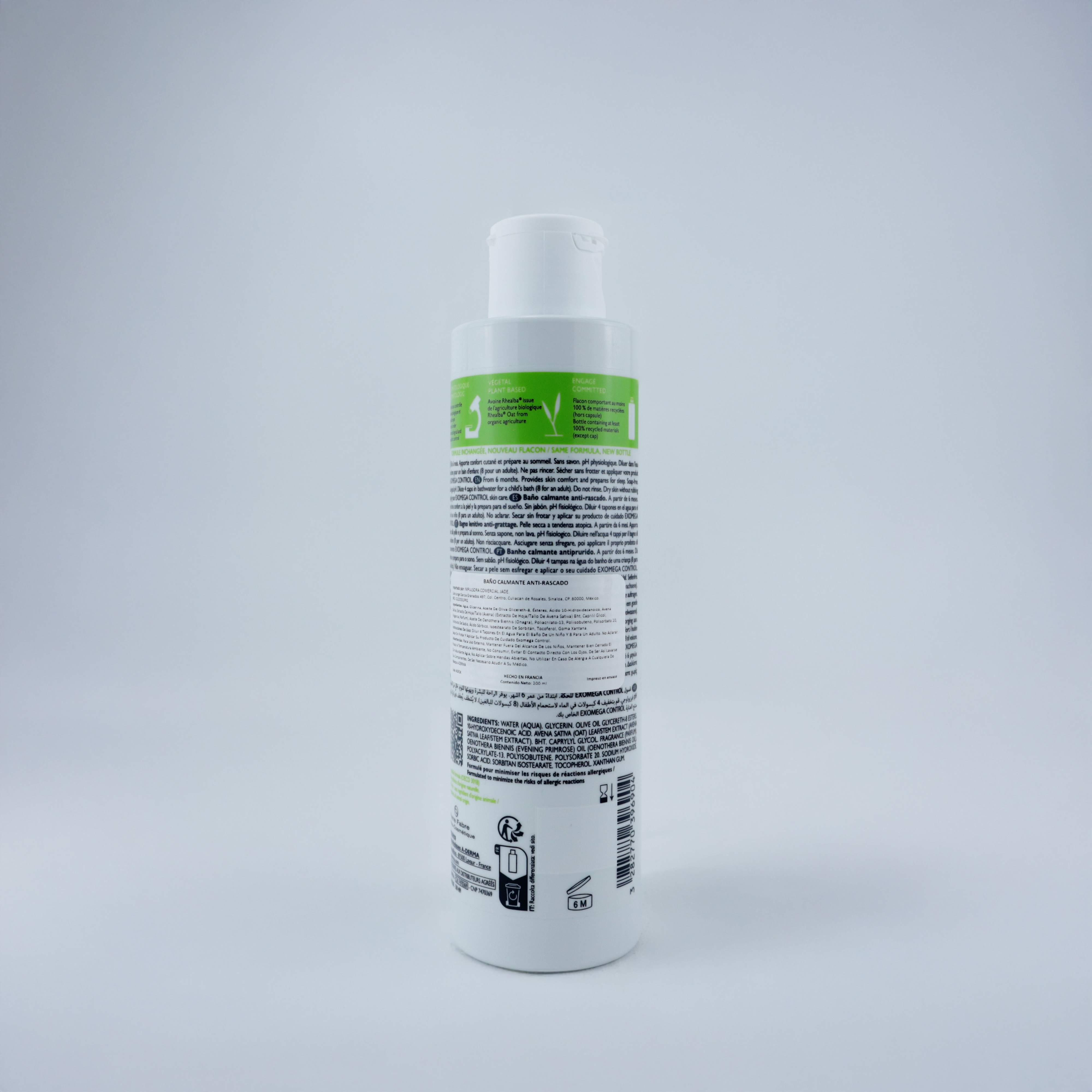 A-Derma Exomega Control Kalmerend Bad 200ml – Baño Calmante para Piel Atópica y Sensible