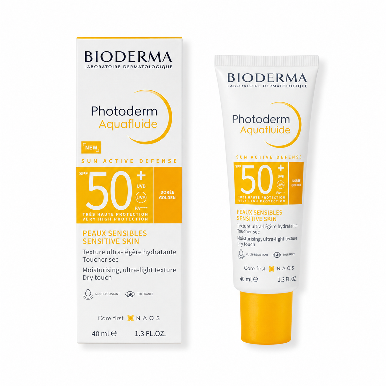 Bioderma Photoderm AquaFluide Dorado SPF50+ 40ml – Protección Solar Facial con Efecto Dorado