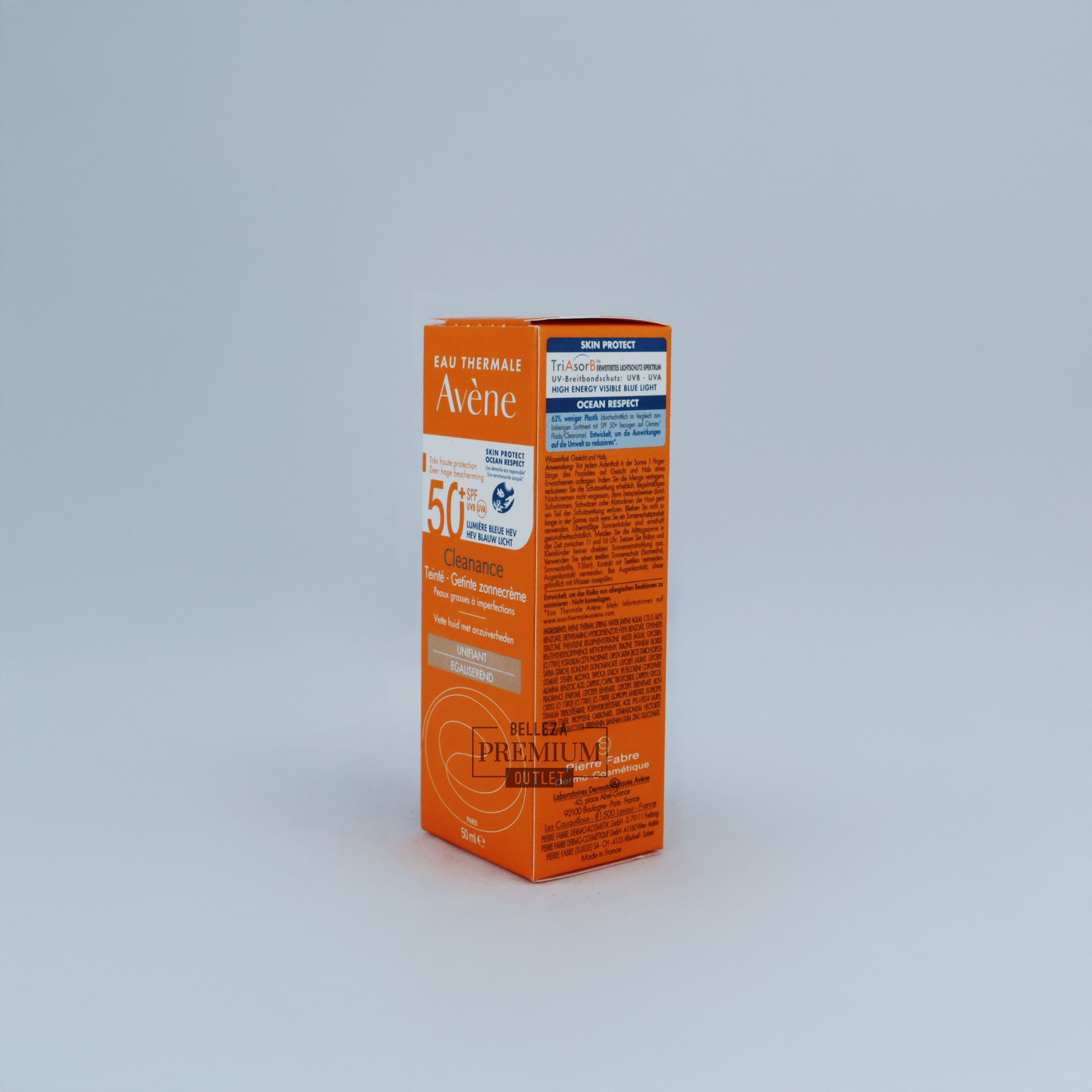 Avène Cleanance Solar con Color SPF 50+ (50 ml) – Protección solar avanzada para piel grasa con imperfecciones