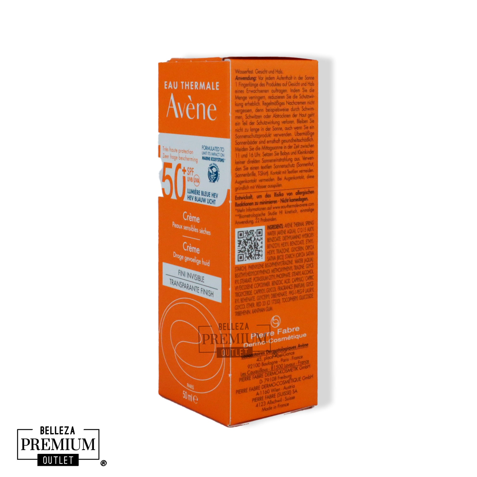 Avène Crème SPF 50+ 50 ml – Protección solar muy alta para piel seca y sensible