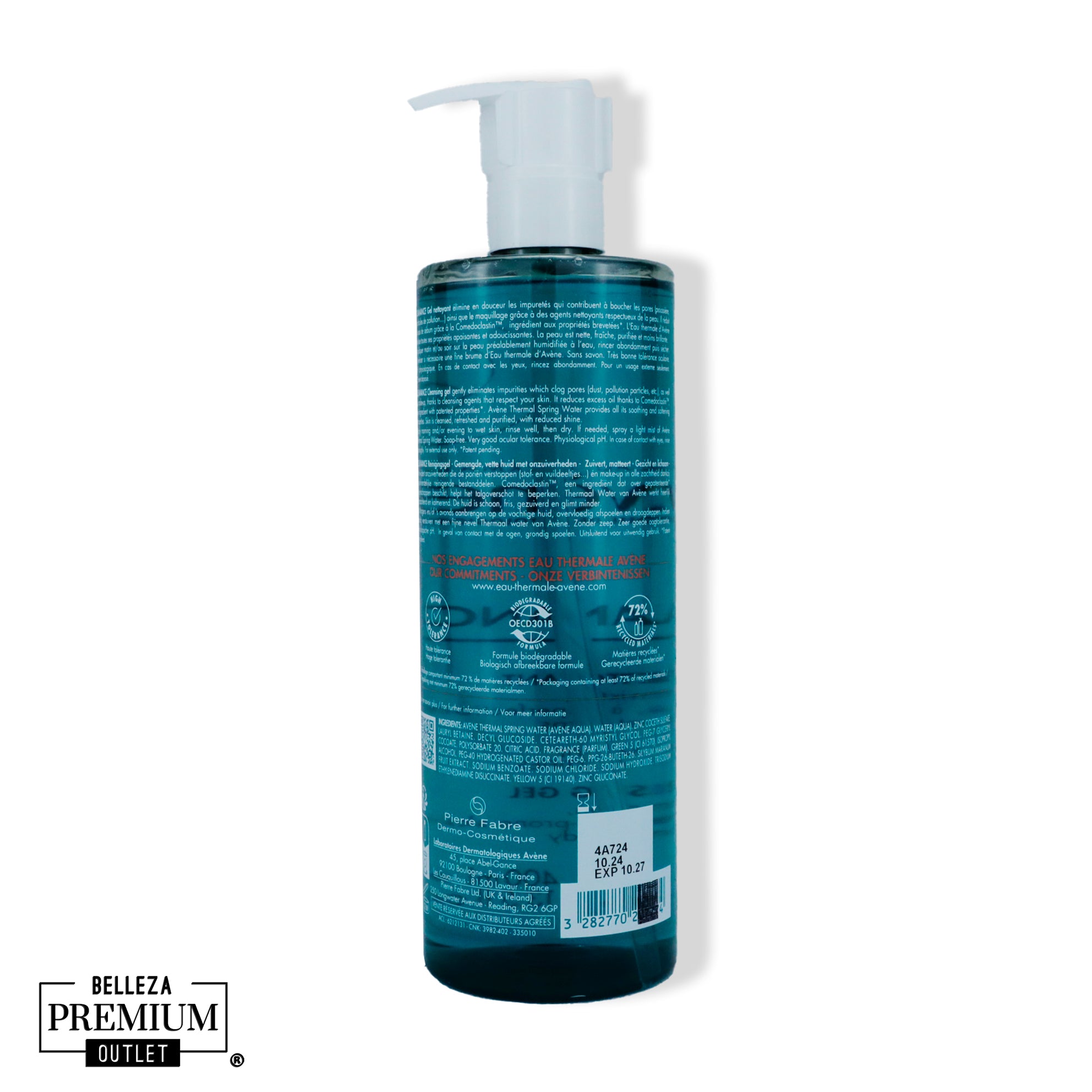 Avene Cleanance Gel Nettoyant 400ml – Limpieza Efectiva y Suave en Formato Familiar