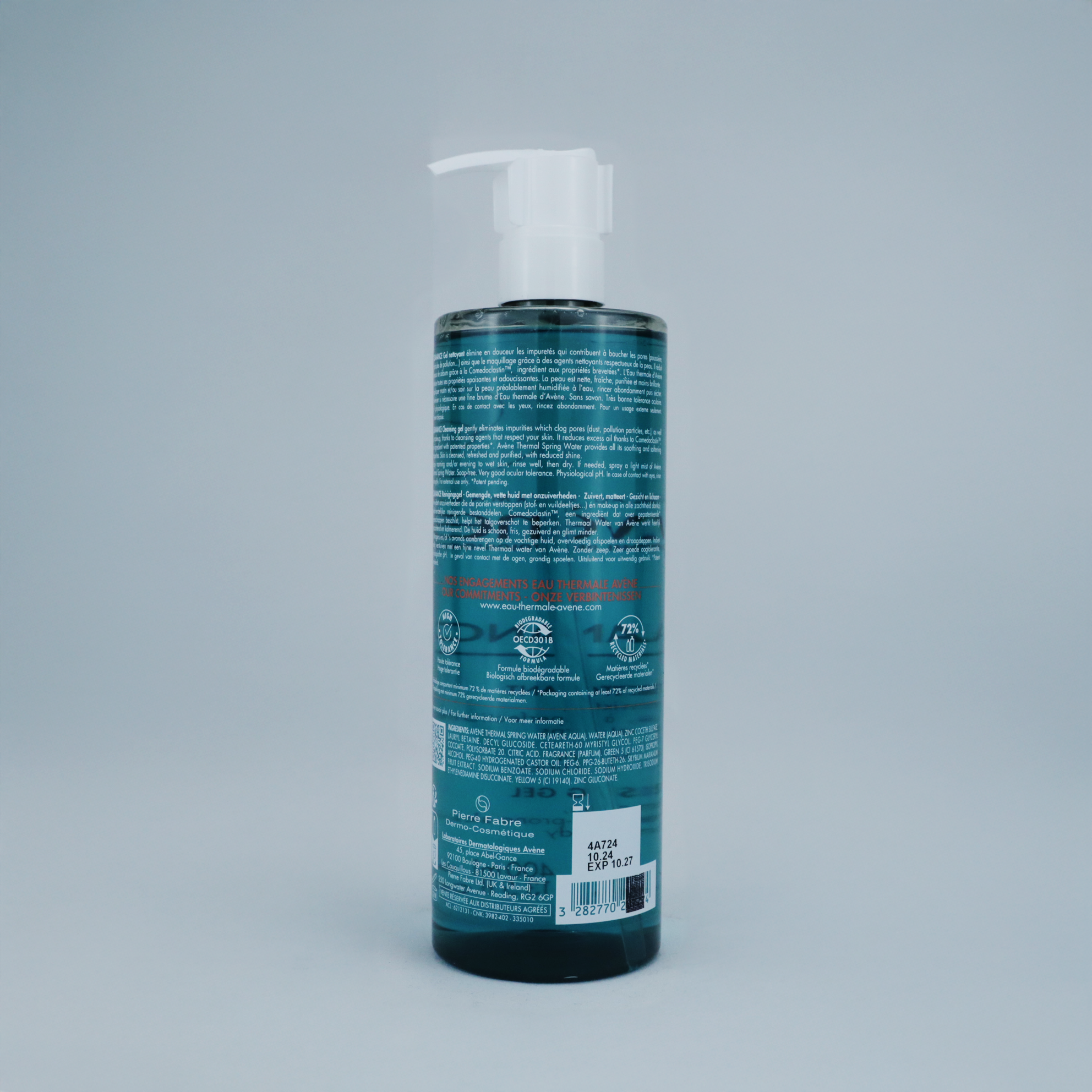 Avene Cleanance Gel Nettoyant 400ml – Limpieza Efectiva y Suave en Formato Familiar