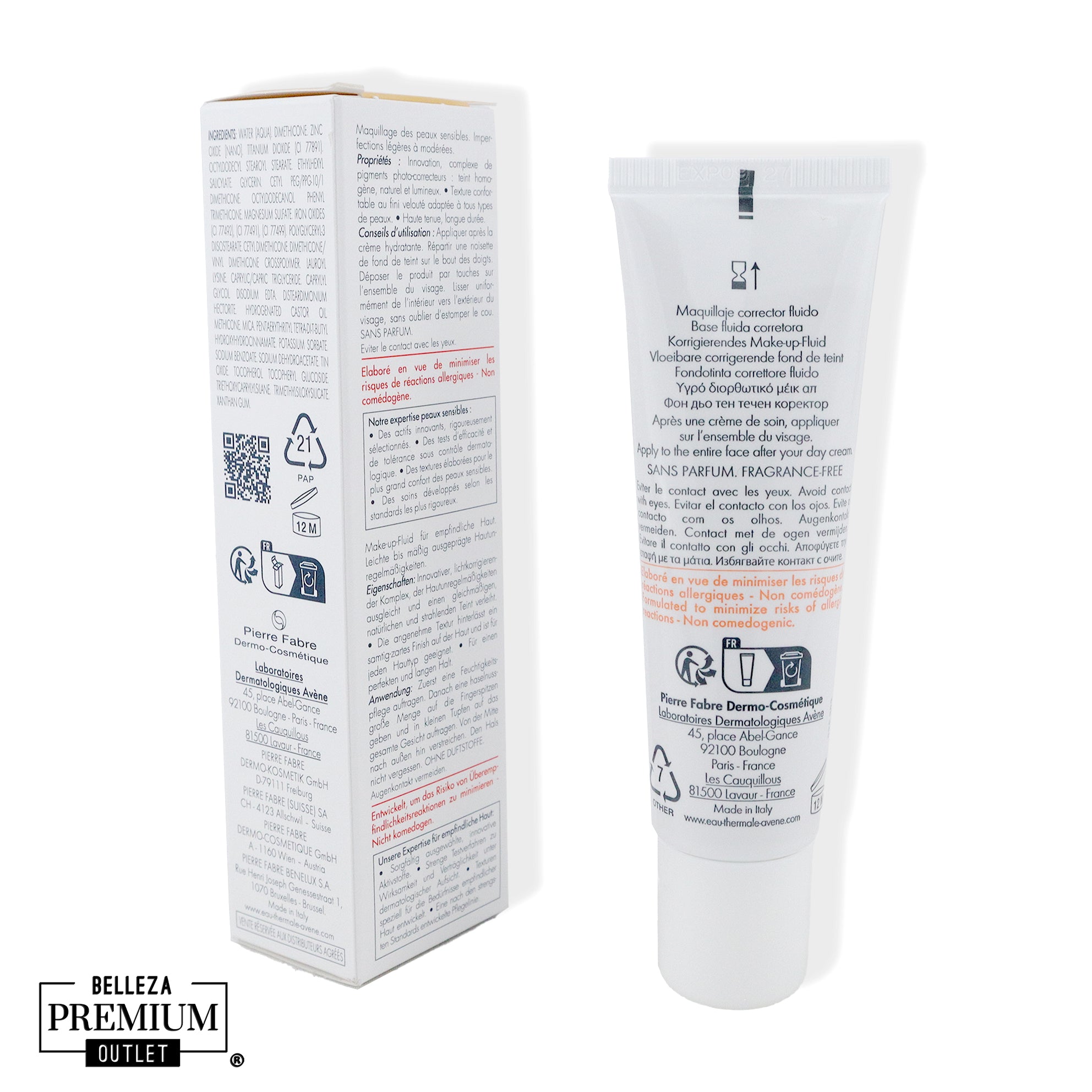 Avène Couvrance Fluid Foundation Natural 2.0 30ml – Maquillaje Corrector Fluido para Piel Sensible