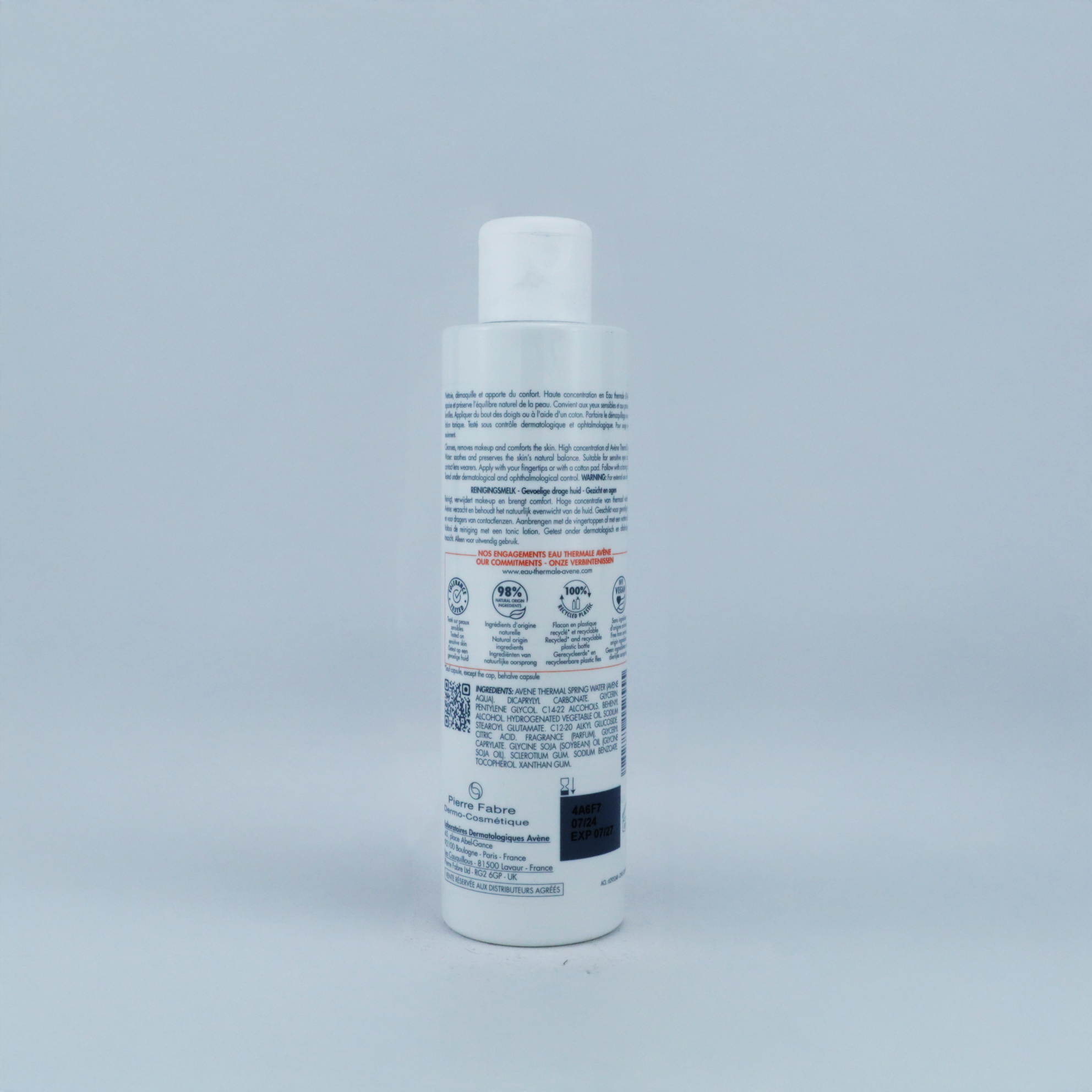 Avène Lait Démaquillant 200ml – Limpieza Suave y Confortable para Pieles Sensibles