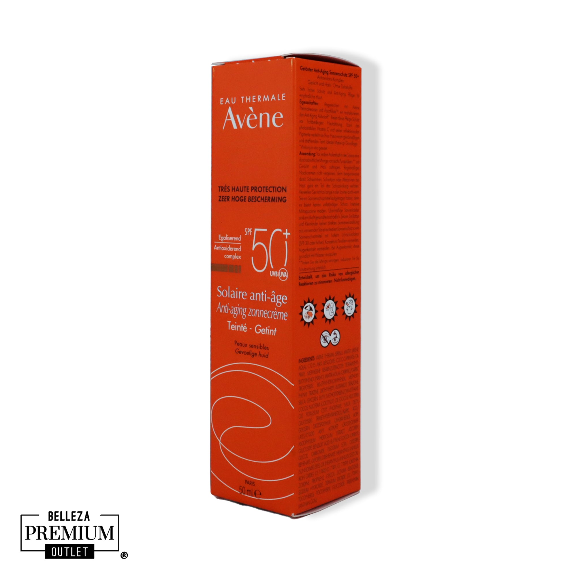 Avène Crème Anti-Aging con Color SPF 50+ 50ml – Protección Solar y Cuidado Antiedad con Toque de Color