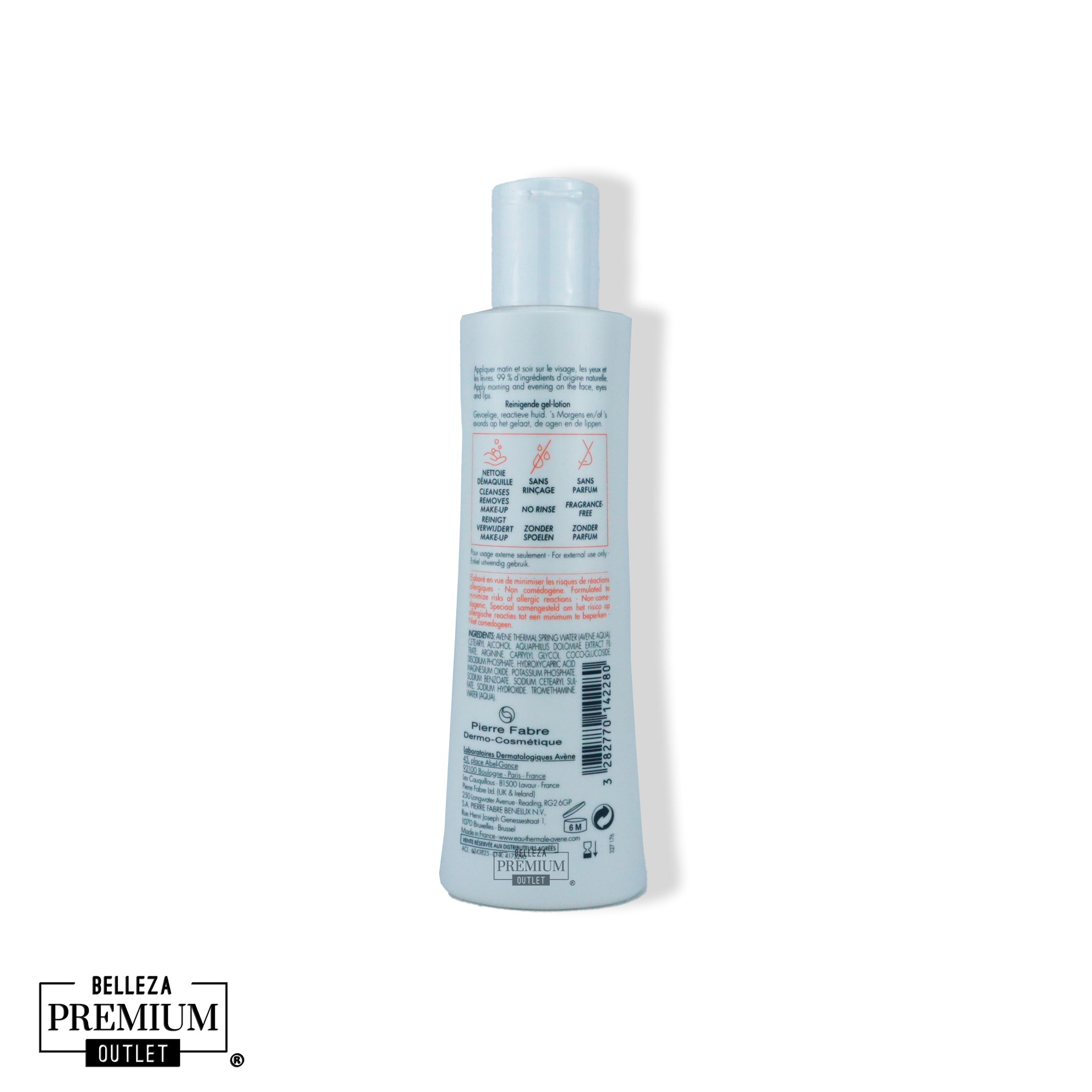 Avène Tolérance Loción Limpiadora en Gel 200ml – Limpieza Ultra-Suave para Pieles Sensibles y Reactivas