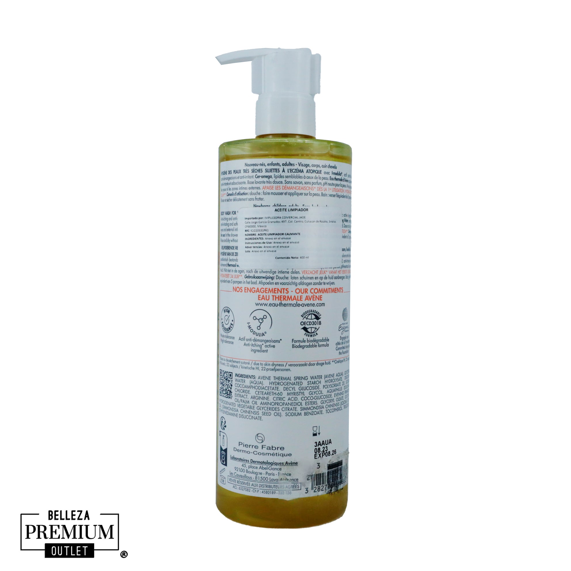Avène XeraCalm A.D Huile Lavante Relipidante 400ml – Limpieza Suave y Nutritiva para Pieles Muy Secas y con Picor