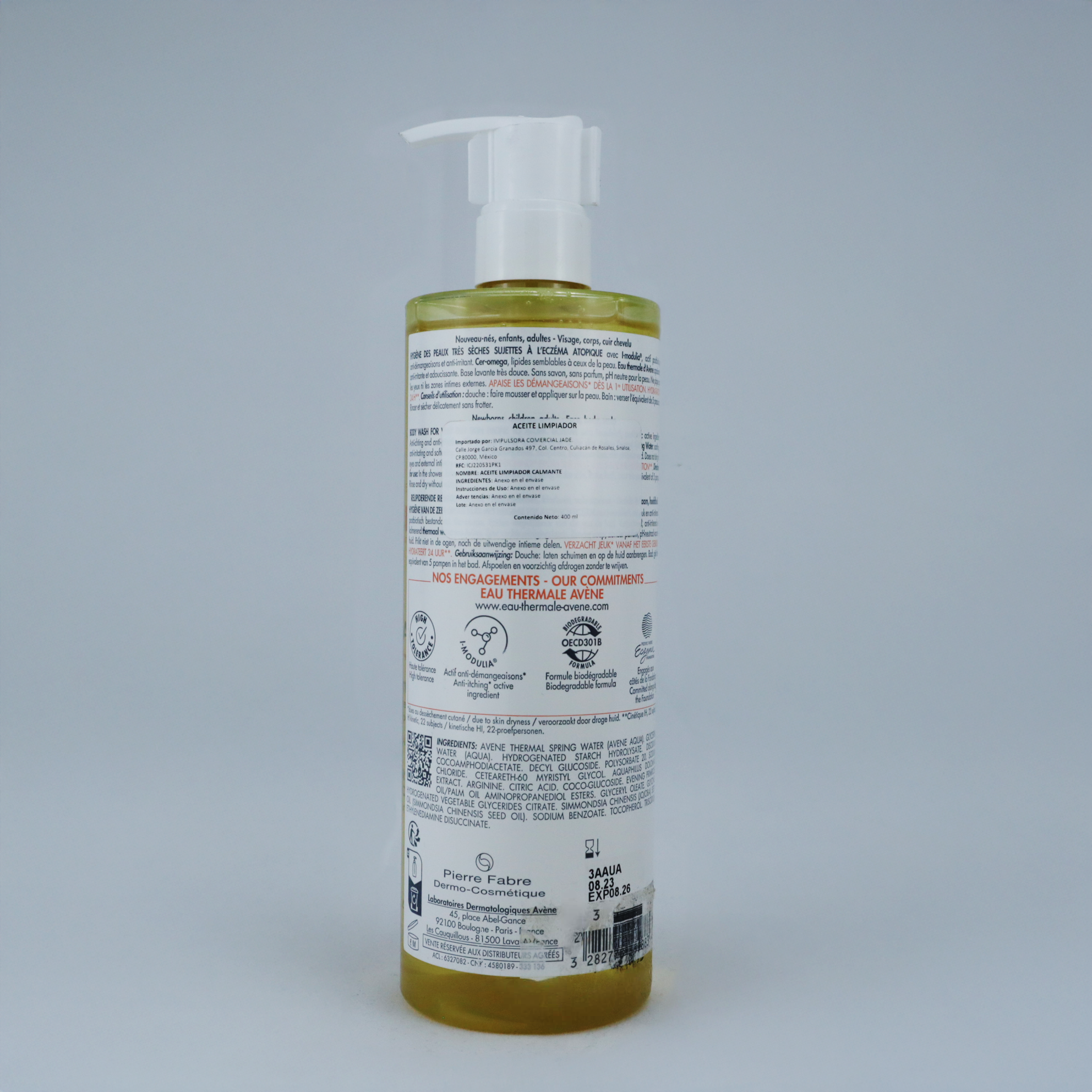 Avène XeraCalm A.D Huile Lavante Relipidante 400ml – Limpieza Suave y Nutritiva para Pieles Muy Secas y con Picor