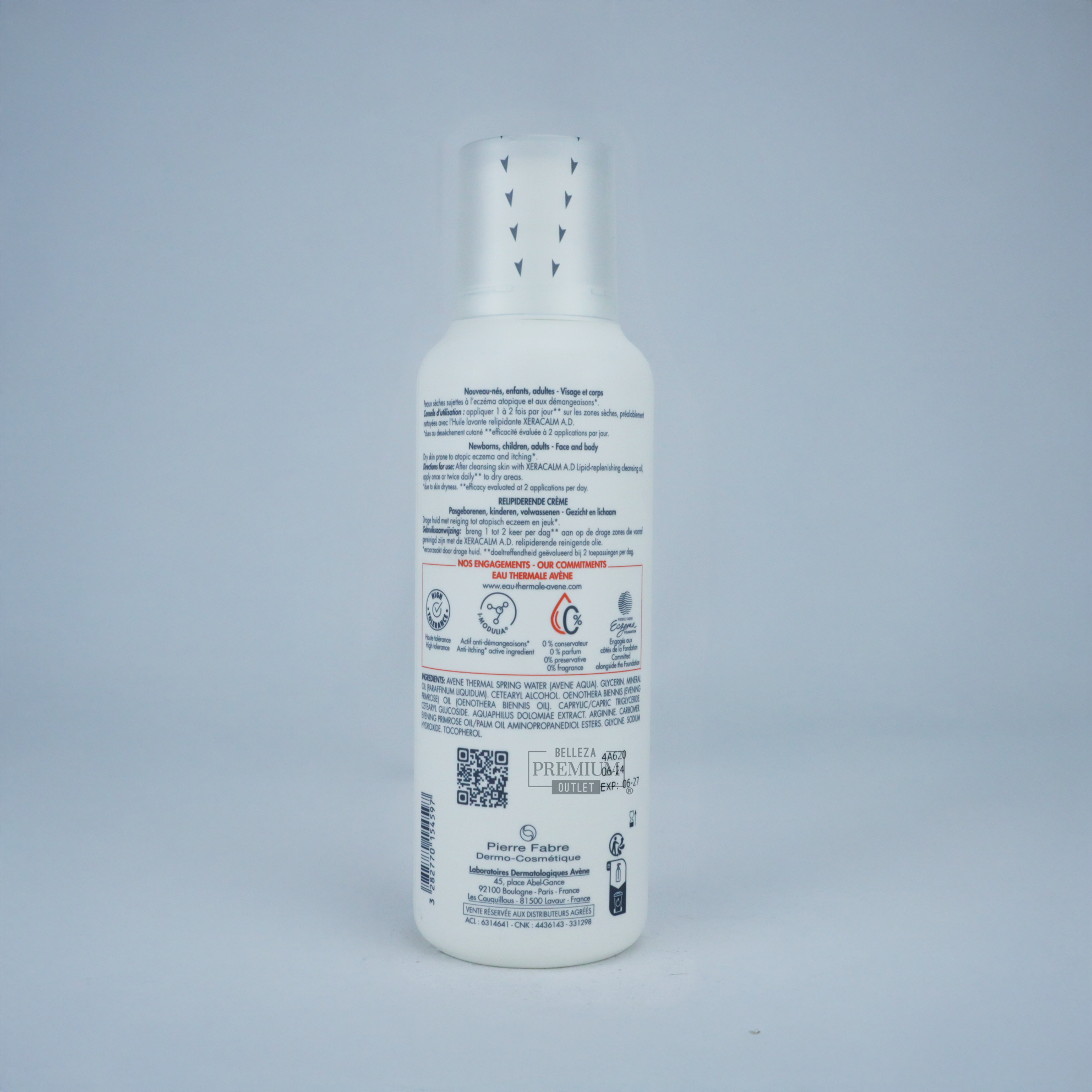Avène XeraCalm A.D Crème Relipidante 400ml – Nutrición, Calma y Reparación para Piel Muy Seca y con Picor