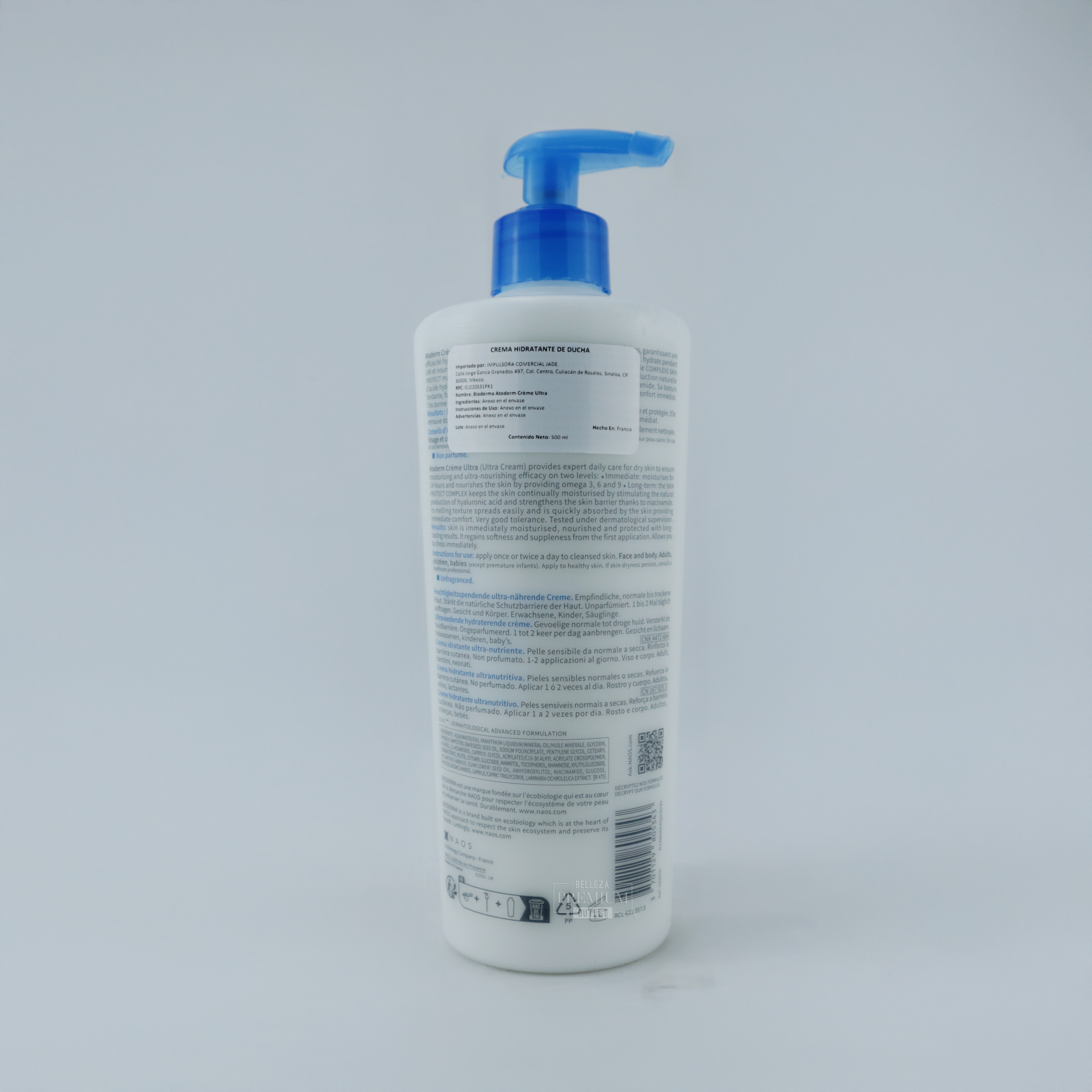 Bioderma Atoderm Crème Ultra 500ml – Hidratación Intensa para Piel Muy Seca y Sensible