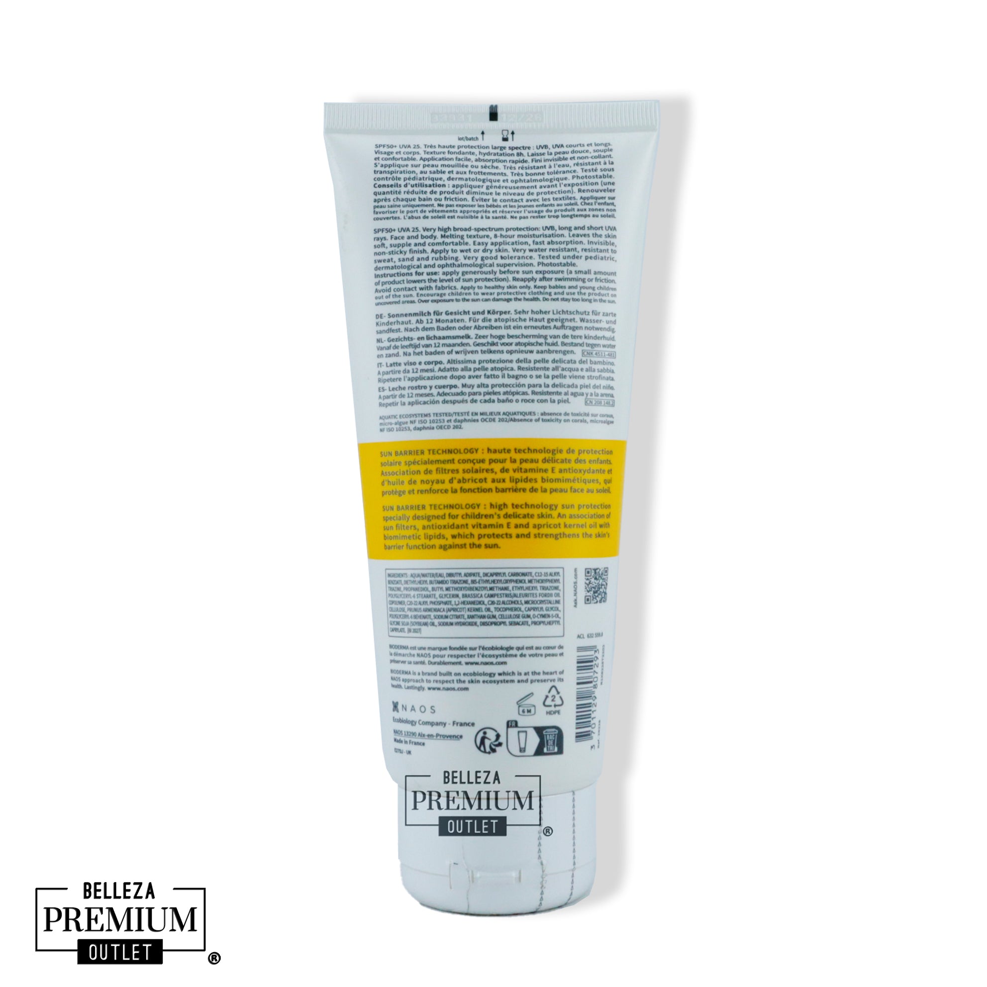 BIODERMA Photoderm Pedia Lait SPF50+ 200ml: Prestigioso Protector Solar para Piel Sensible de Niños