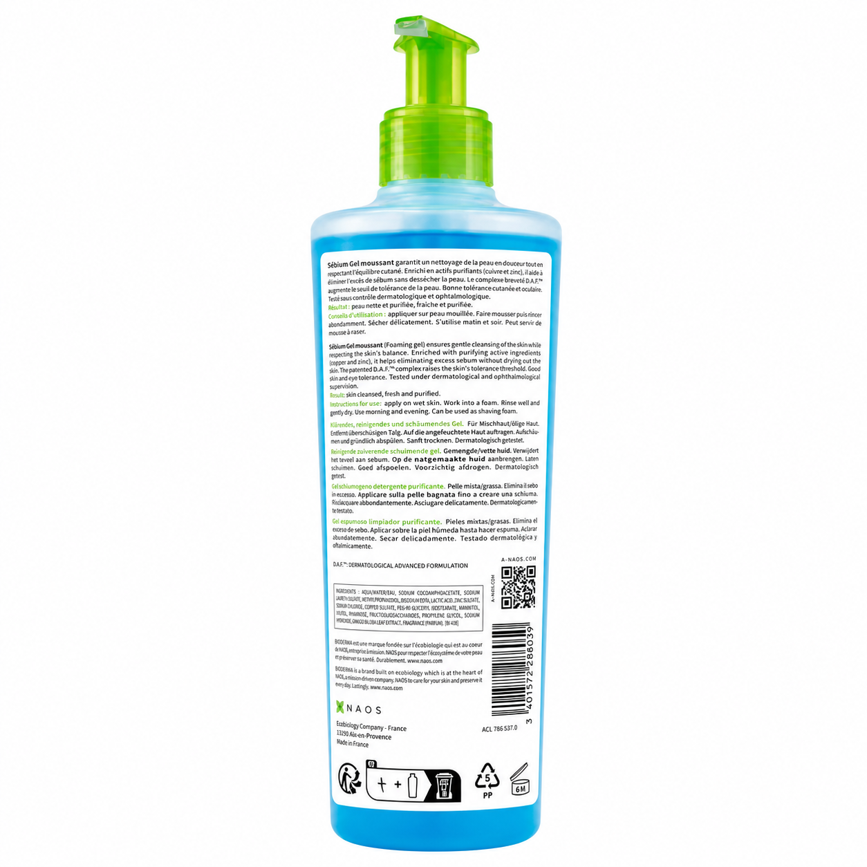 Bioderma Sébium Gel Moussant 200ml – Controla el Brillo, No la Hidratación