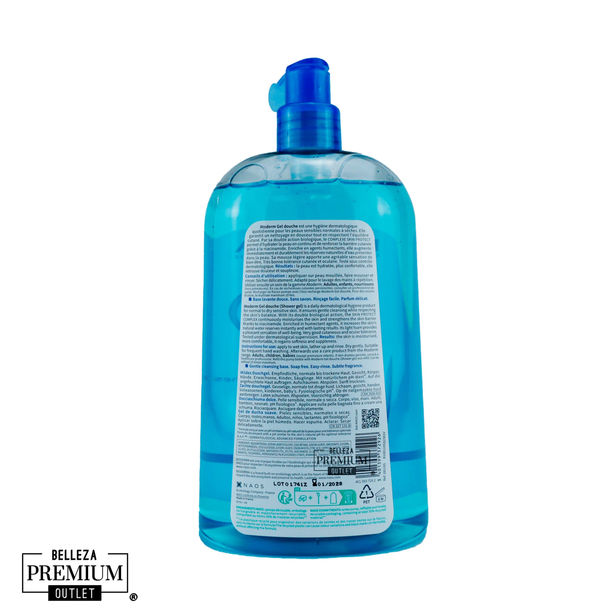 Bioderma Atoderm Gel Douche 1000ml Limpieza Suave y Nutritiva para Piel Sensible