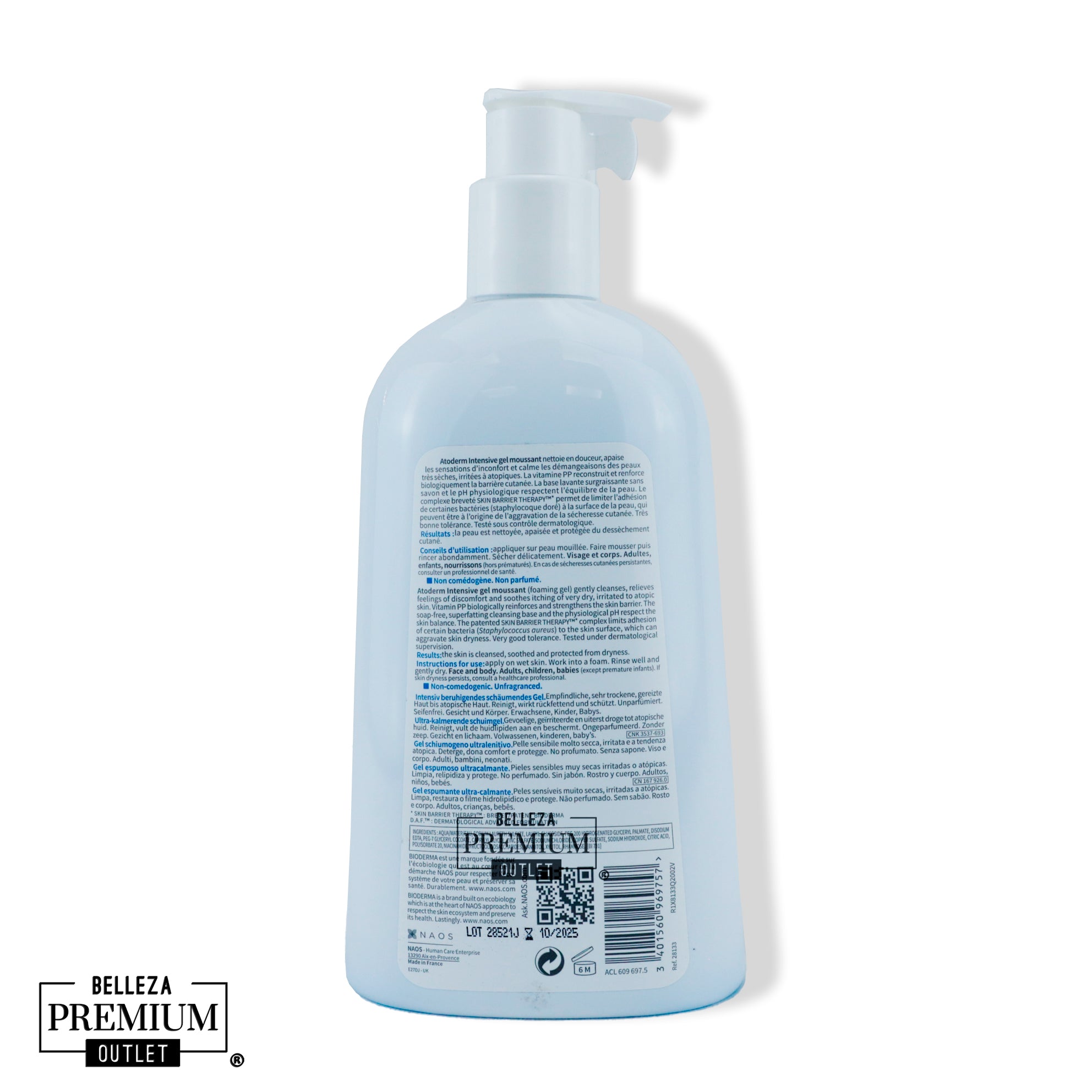 Bioderma Atoderm Intensive Gel Moussant 500ml – Higiene Suave y Calmante para Piel Muy Seca o Atópica