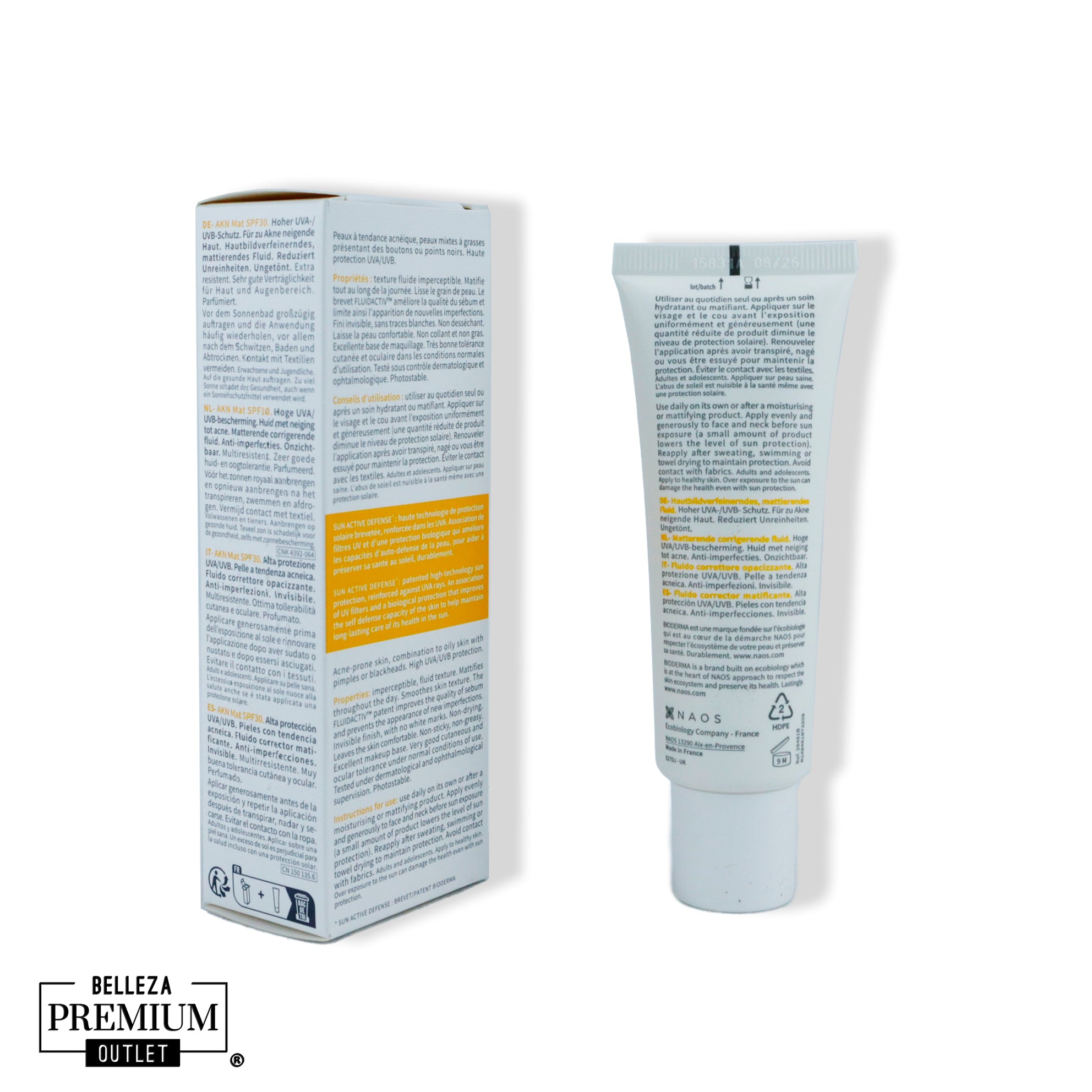 Bioderma Photoderm Akn Mat Crema SPF30 40ml – Protección Solar Matificante para Piel Mixta y Grasa
