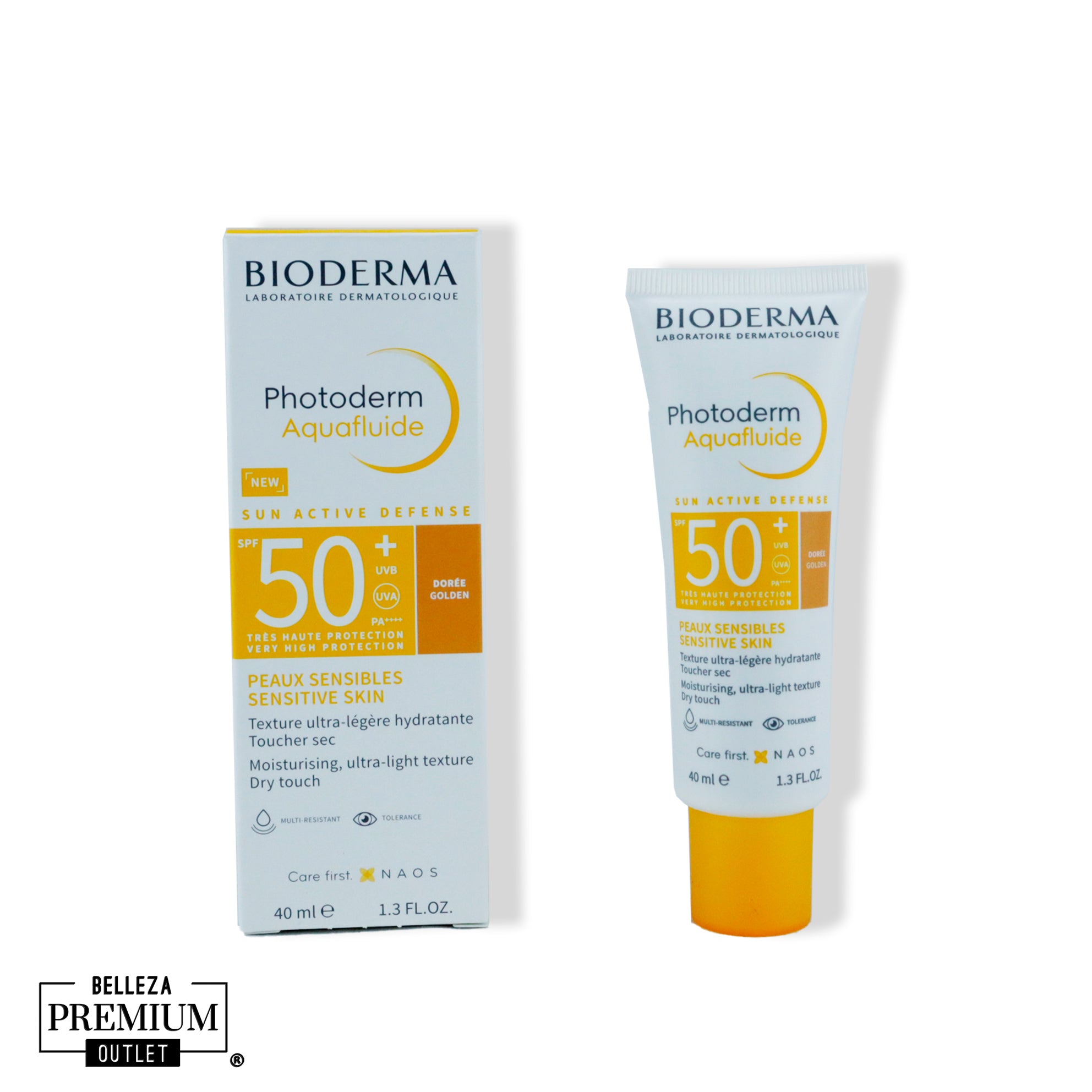 Bioderma Photoderm AquaFluide Dorado SPF50+ 40ml – Protección Solar Facial con Efecto Dorado