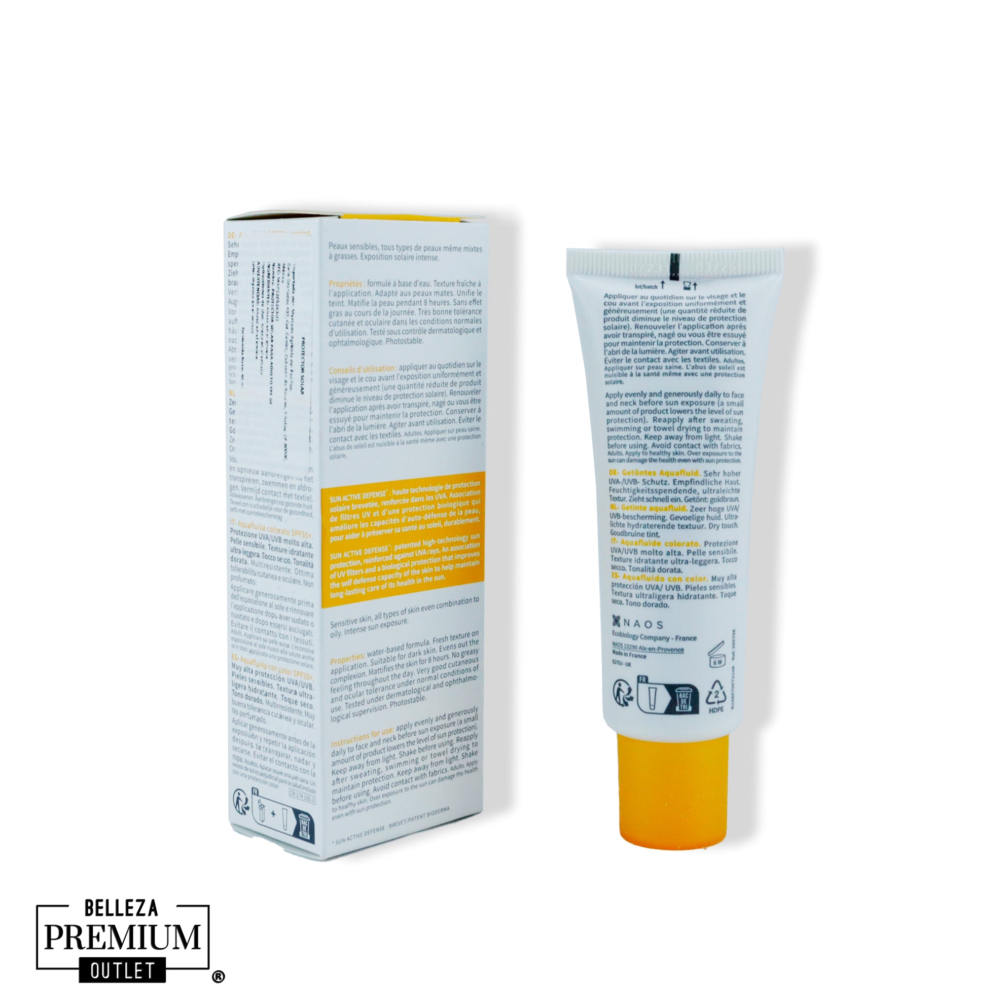 Bioderma Photoderm AquaFluide Dorado SPF50+ 40ml – Protección Solar Facial con Efecto Dorado
