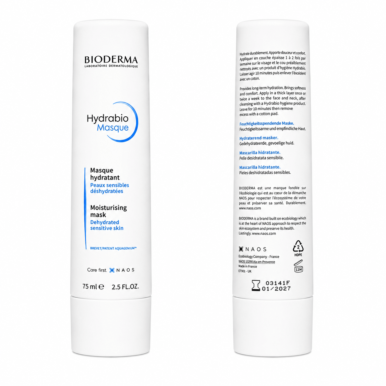 Bioderma Hydrabio Masque 75ml – Mascarilla Hidratante Intensiva para Piel Sensible y Deshidratada