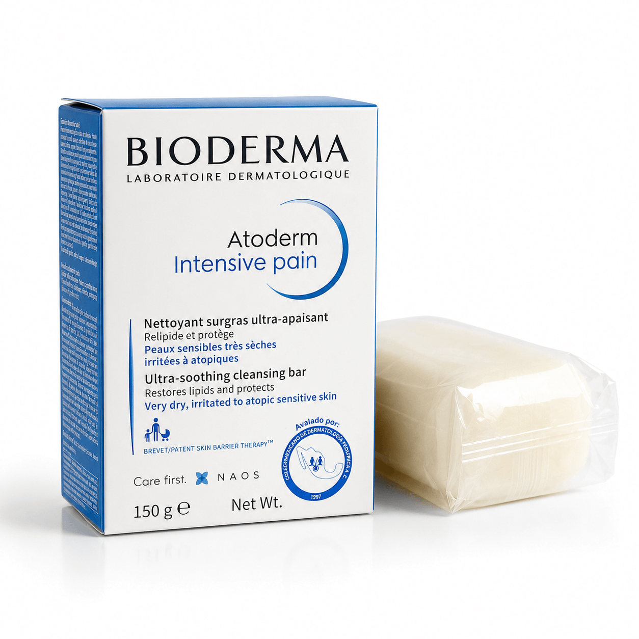 Bioderma Atoderm Intensive Pain 150g – Jabón Suave Hidratante y Reparador para Piel Muy Seca y Atópica