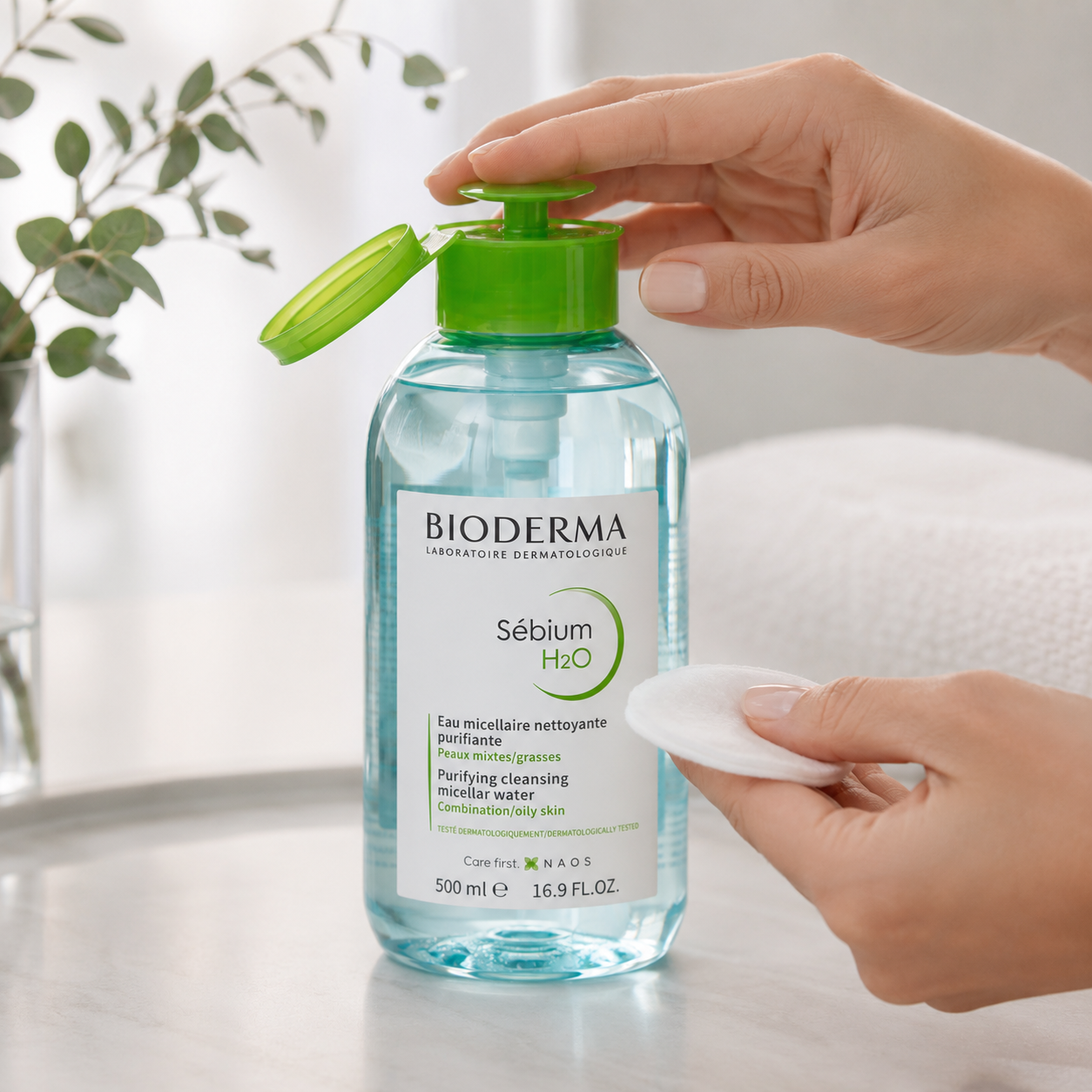 Bioderma Sébium H2O – Agua Micelar Piel Mixta a Grasa Bomba Inversa 500 ml