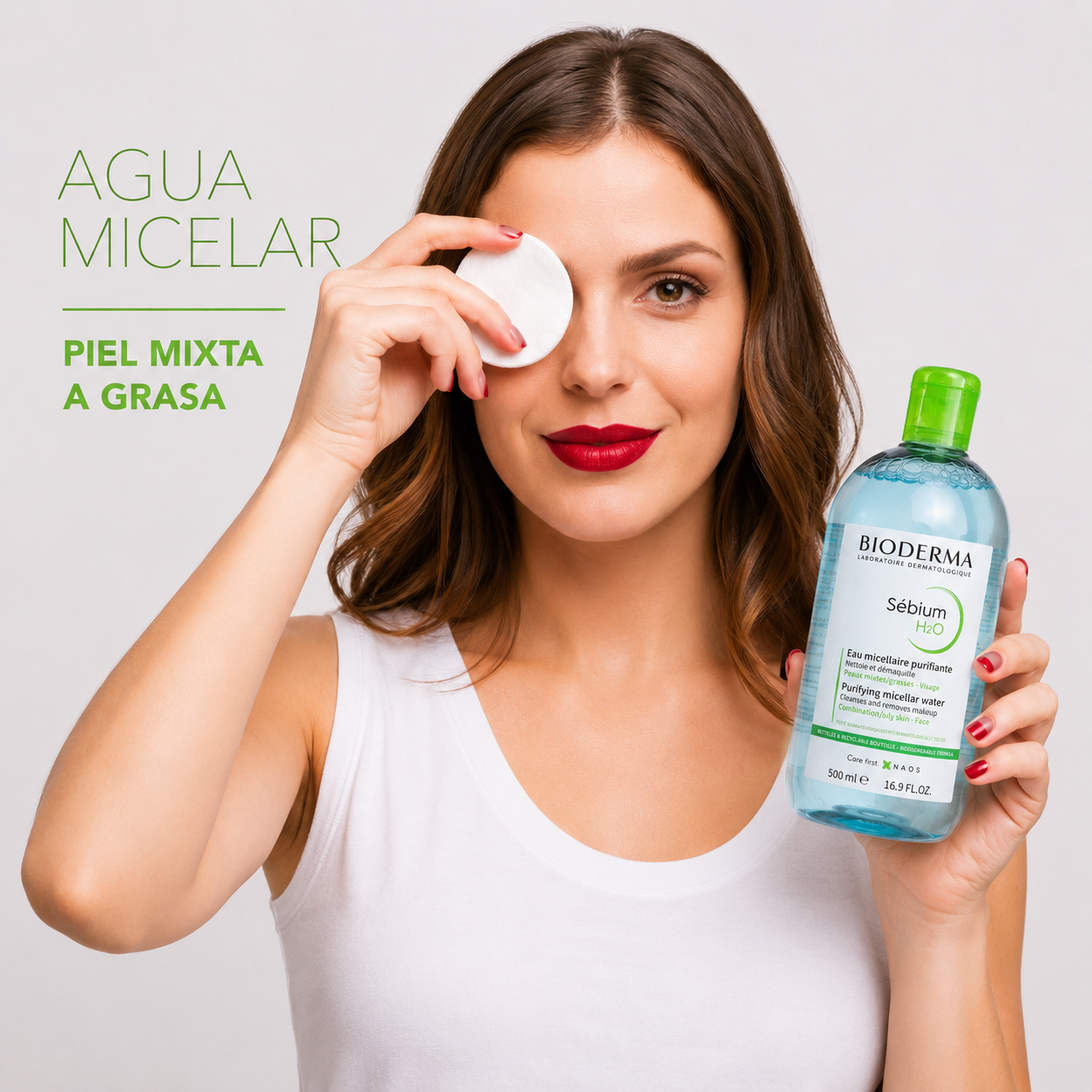 Bioderma Sébium H2O –  Agua Micelar Desmaquillante Piel Mixta a Grasa 500ml