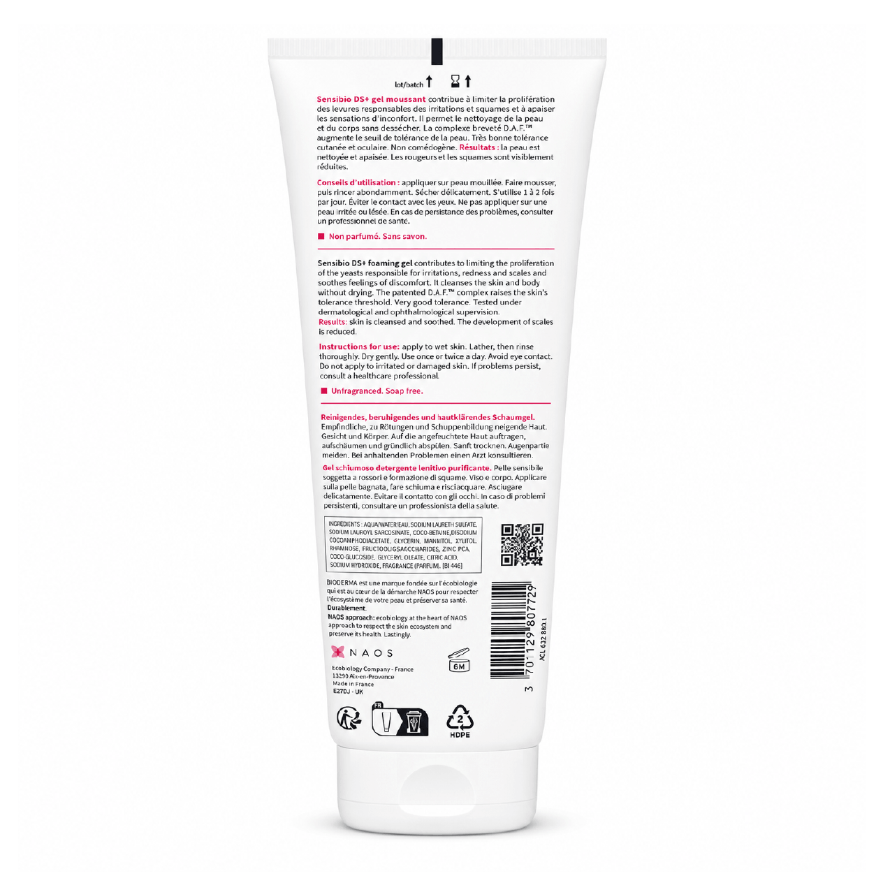 Bioderma Créaline DS+ Gel Nettoyant Apaisant Assainissant 200ml – Higiene Suave para Piel Sensible con Enrojecimiento