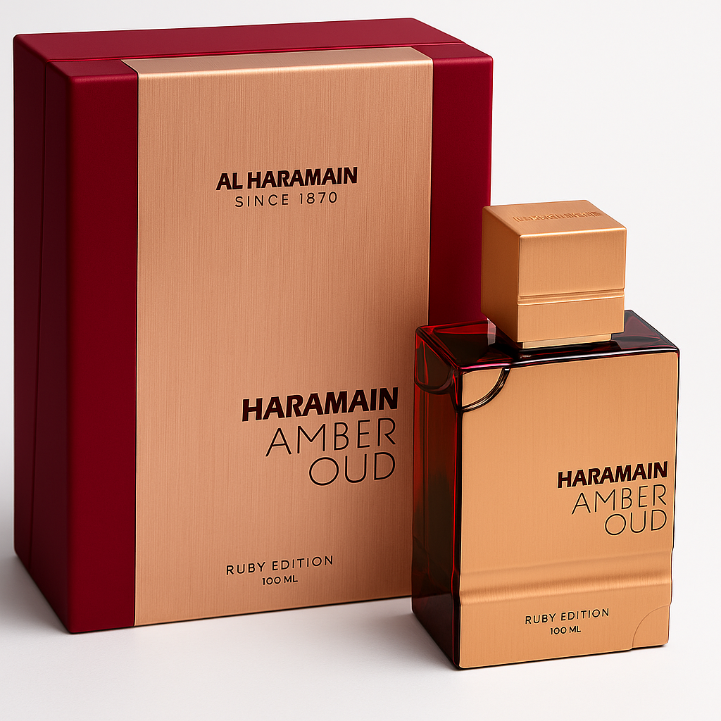 Al Haramain Amber Oud Ruby – Intensidad Roja, Elegancia Dorada y Sensualidad Inigualable