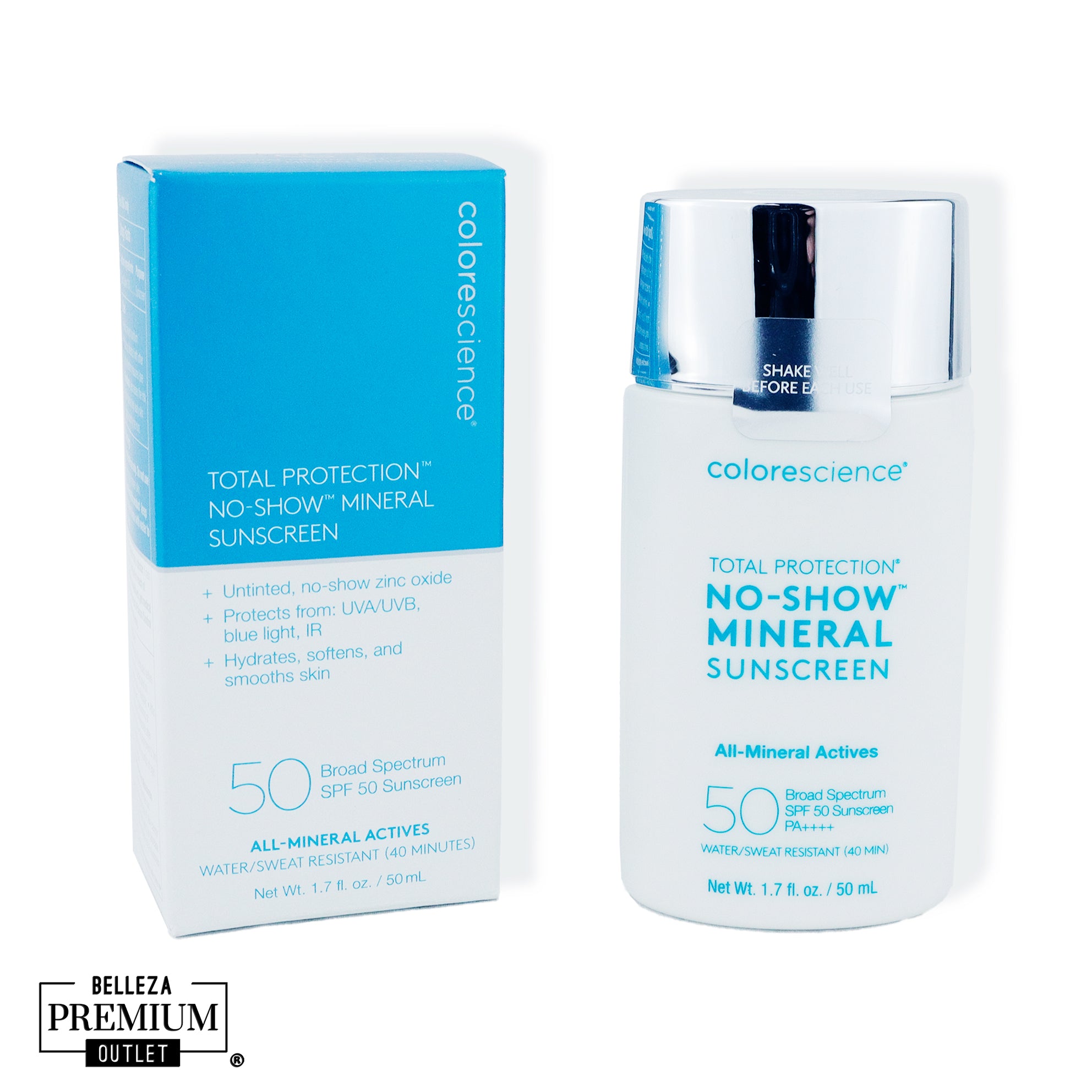 Colorescience Total No Show SPF 50 Sunscreen 50ml – Protector Solar Invisible de Amplio Espectro