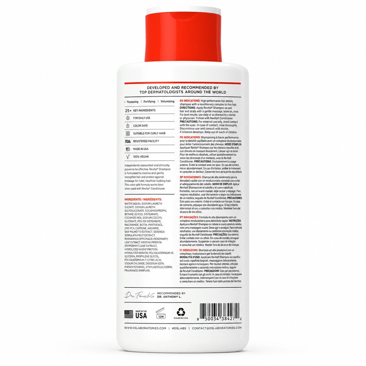 DS LABS REVITA HAIR DENSITY-Shampoo de alto rendimiento 925ml