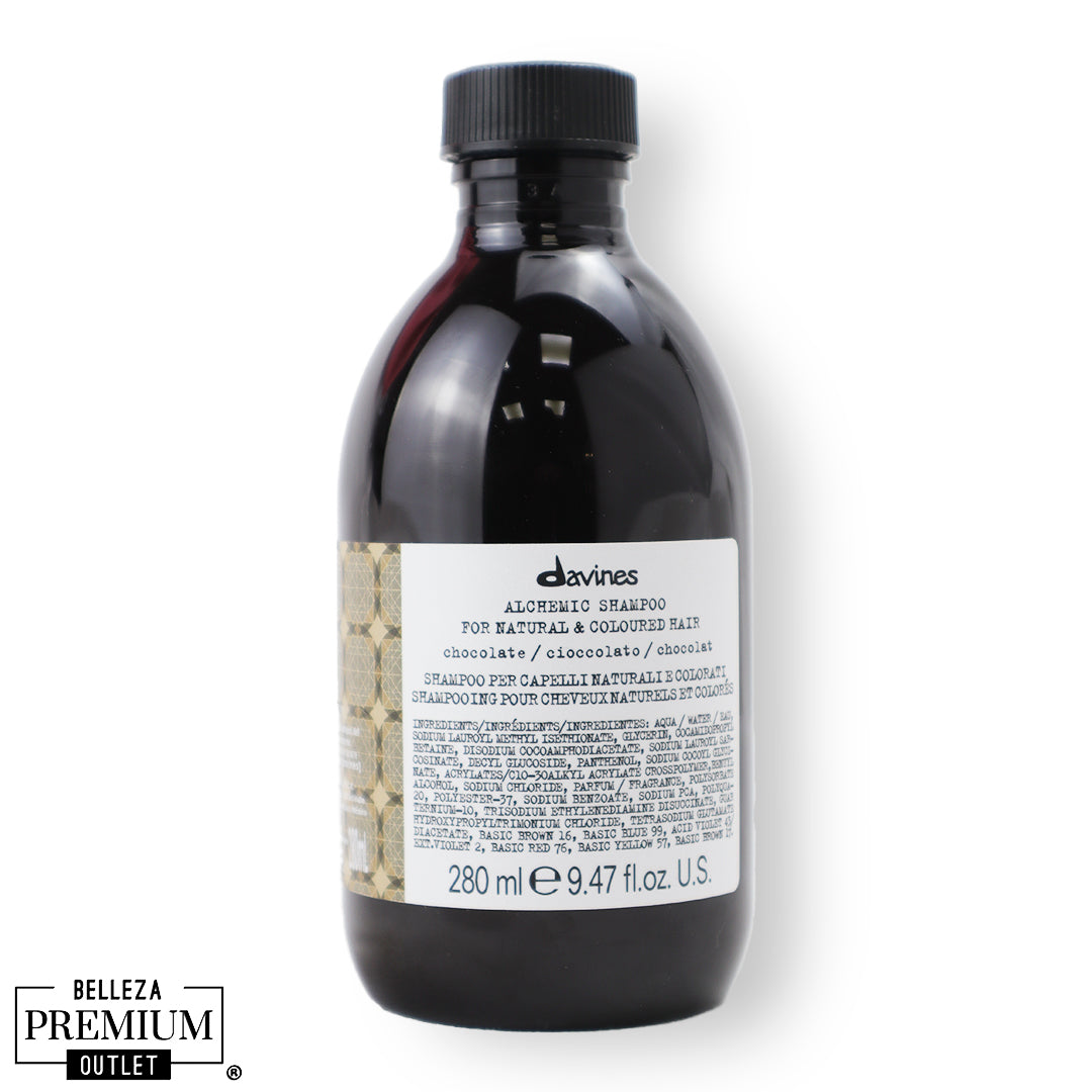 Davines Alchemic Shampoo Chocolate 280 – Color Cálido, Brillo Intenso y Tonos Ricos