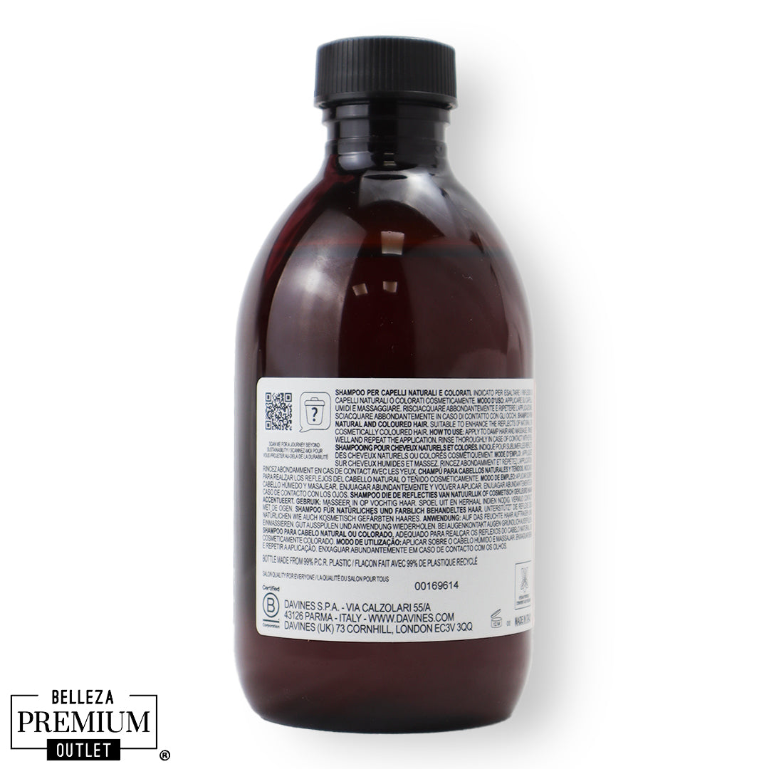Davines Alchemic Shampoo Rojo 280ml – Color Intenso, Reflejos Cobrizos y Cabello Radiante
