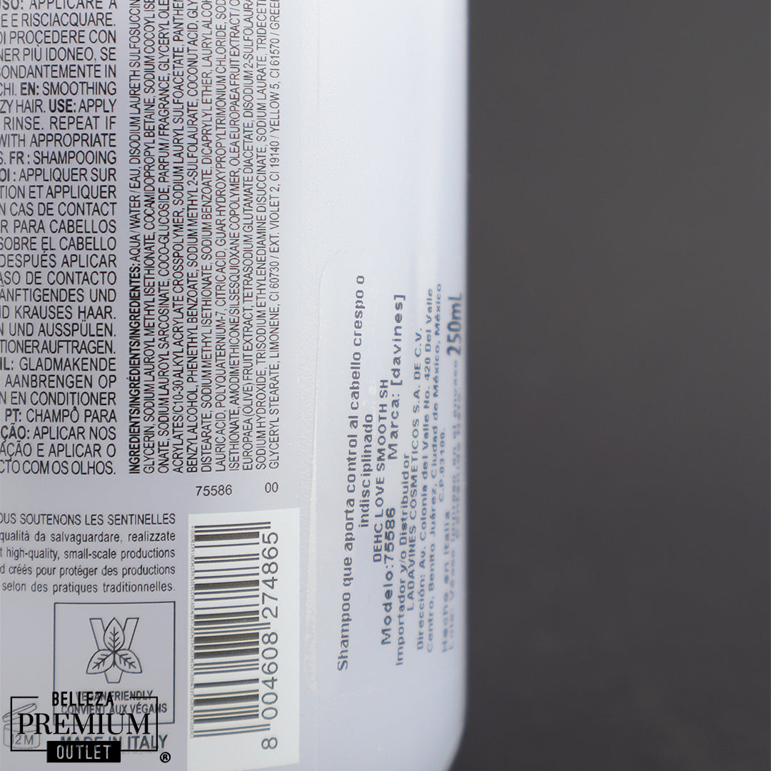 Davines LOVE Smooth Shampoo 250ml – El aliado perfecto para un cabello liso, suave y sin frizz