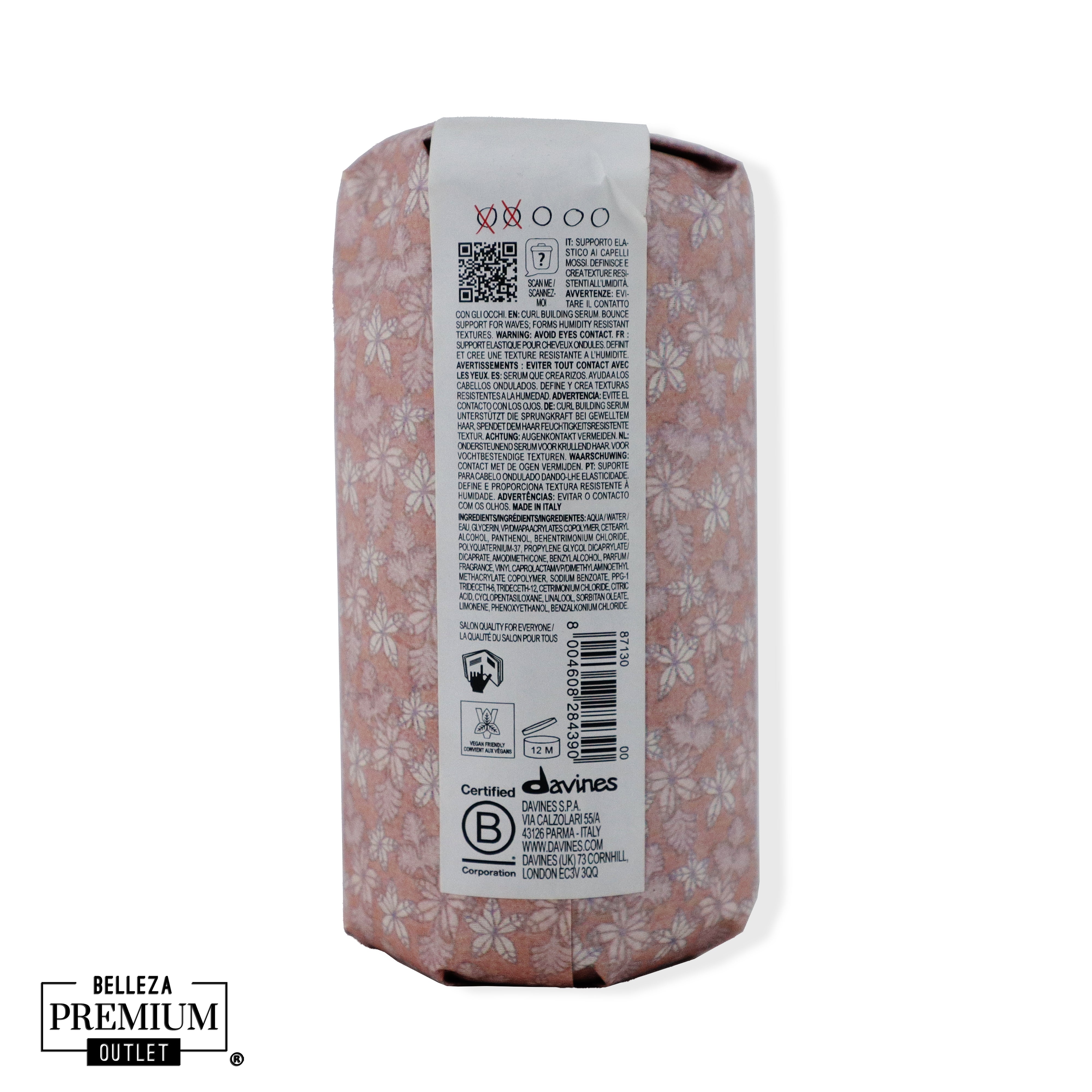 Davines More Inside Curl Building Serum 250ml – Definición y nutrición para rizos perfectos