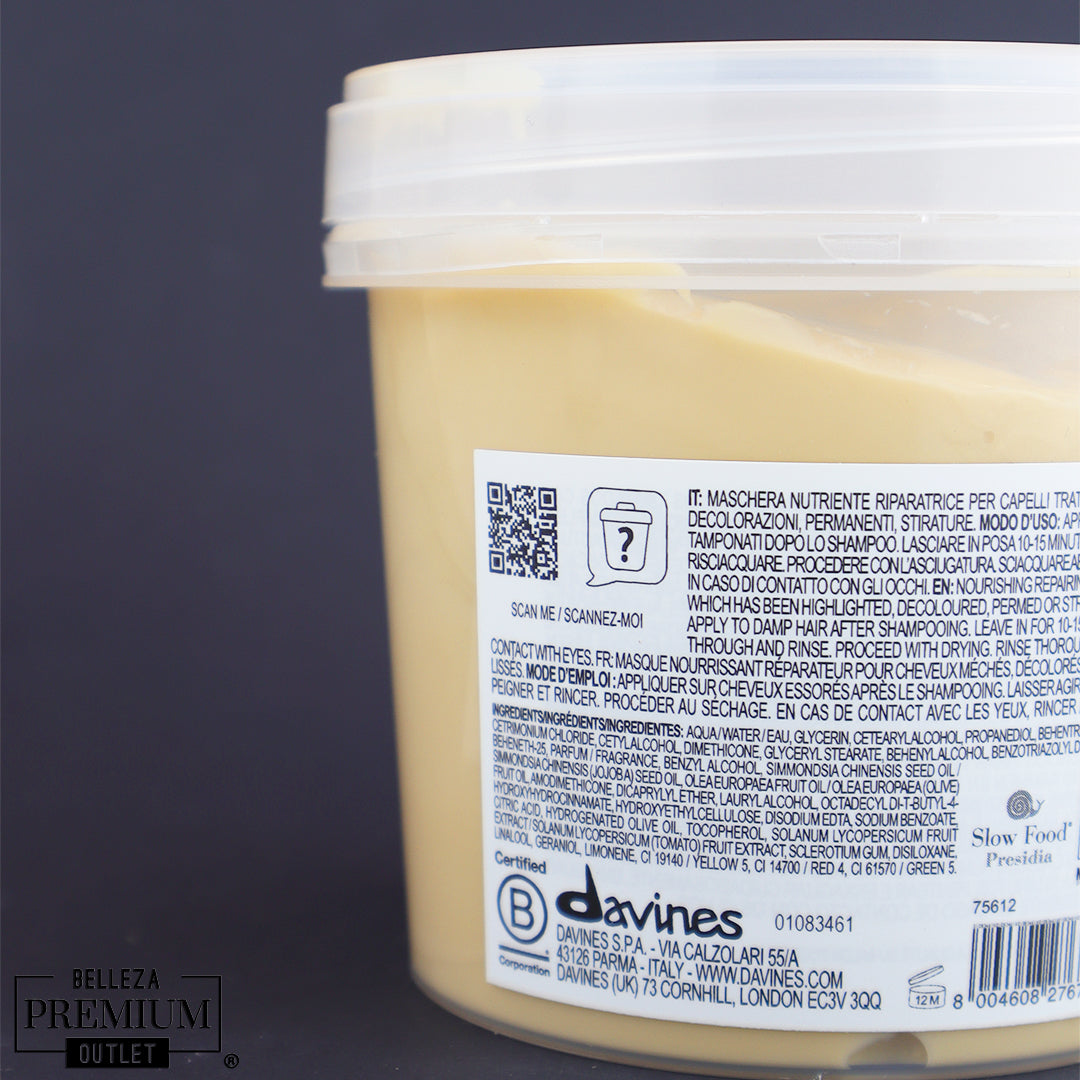 Davines NOUNOU Hair Mask 250ml– Nutrición Profunda, Reparación Intensa y Cabello Visiblemente Más Fuerte