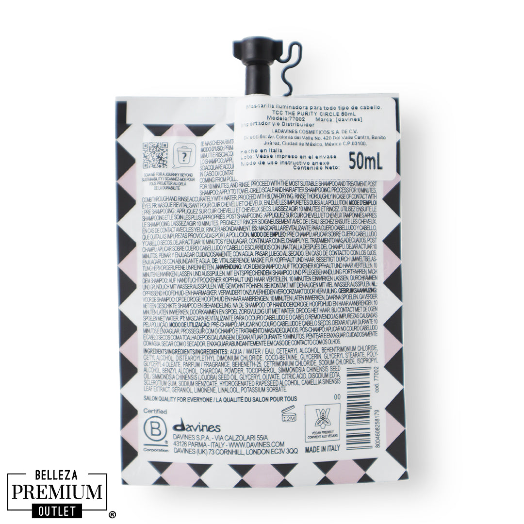 Davines The Purity Circle 50ml – Renovación Purificante, Energía Capilar y Cuero Cabelludo Fresco