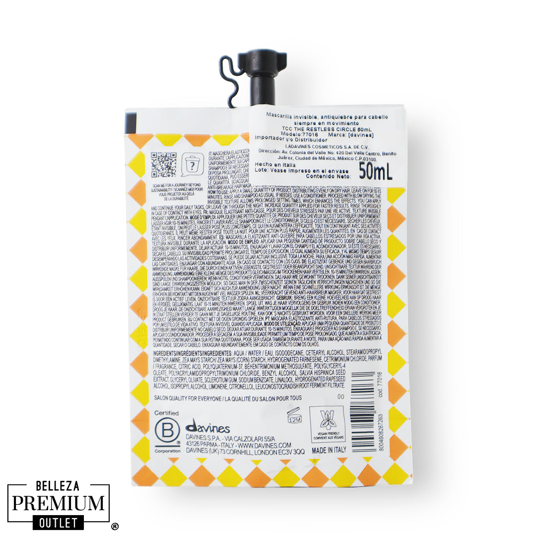 Davines The Restless Circle 50ml – Energía Revitalizante, Control del Frizz y Cabello con Movimiento Natural