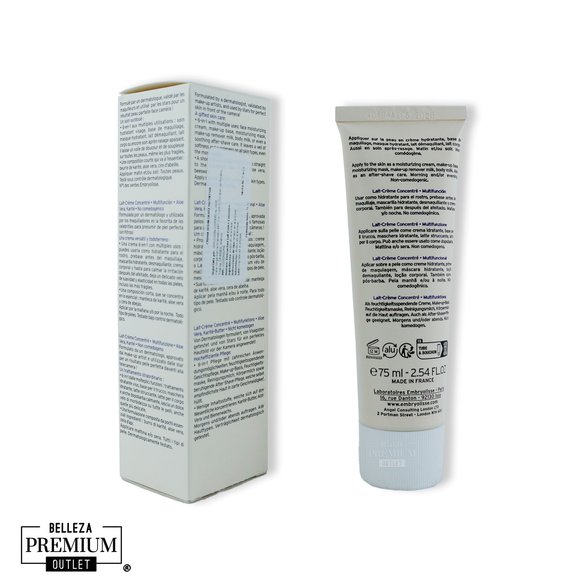 Embryolisse Lait-Crème Concentré 75ml – Hidratación Icónica y Multibeneficios