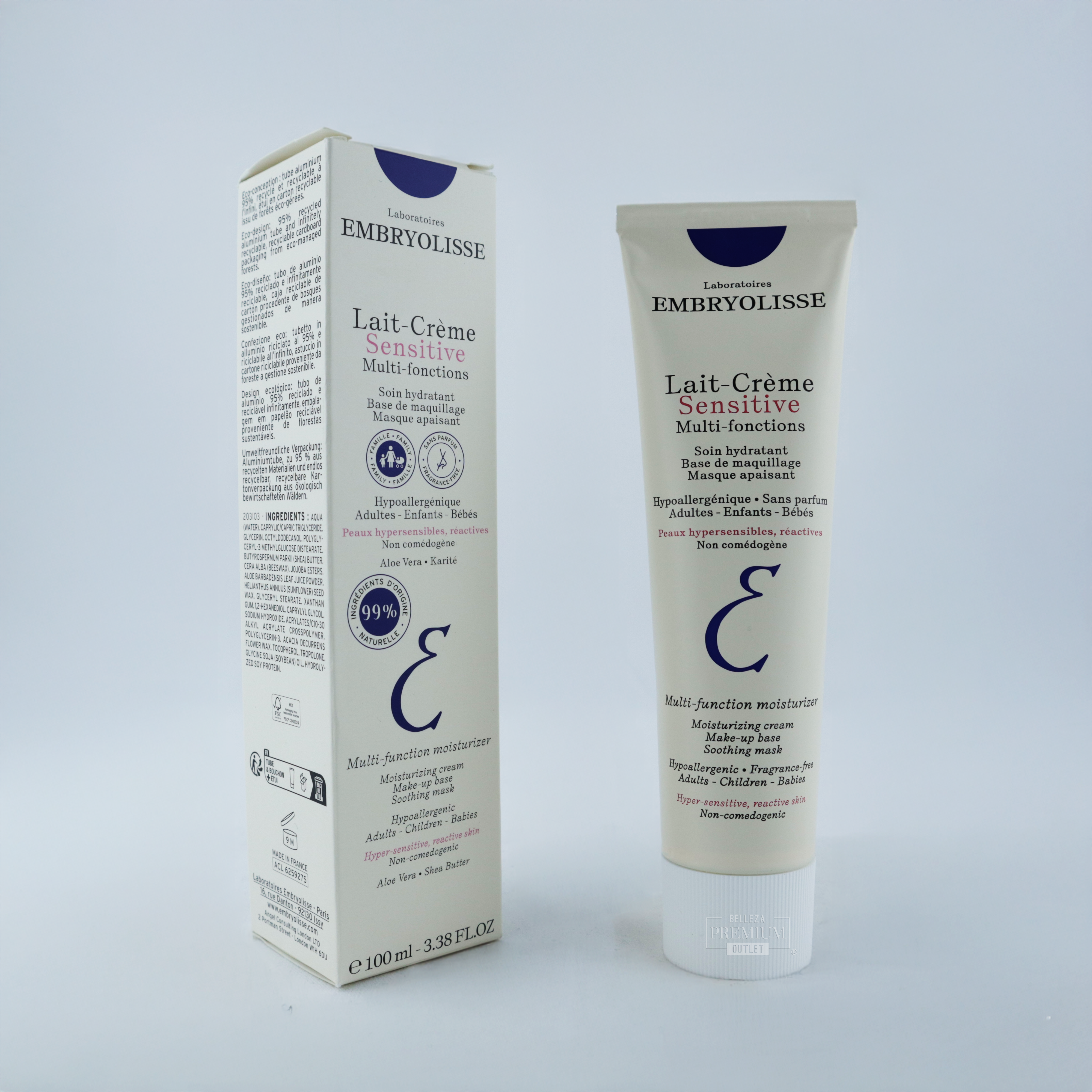 Embryolisse Lait-Crème Sensitive 100ml – Piel Ultra Sensible, Cuidado Ultra Delicado