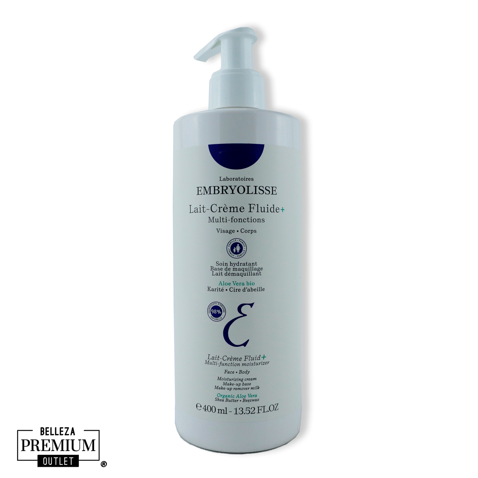 Embryolisse Lait-Crème Fluide + Green 400ml – Hidratación Multiusos, Ahora Más Natural